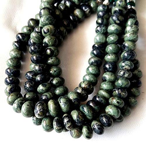 Premium Kambaba Jasper Gemstone Beads - 8mm to 8.5mm Smooth Rondelle Beads for Jewelry Making, 8 Inch Strand | High Quality Natural Stone Beads for Bracelets, Necklaces & DIY Crafts (Code-MVG-32648)