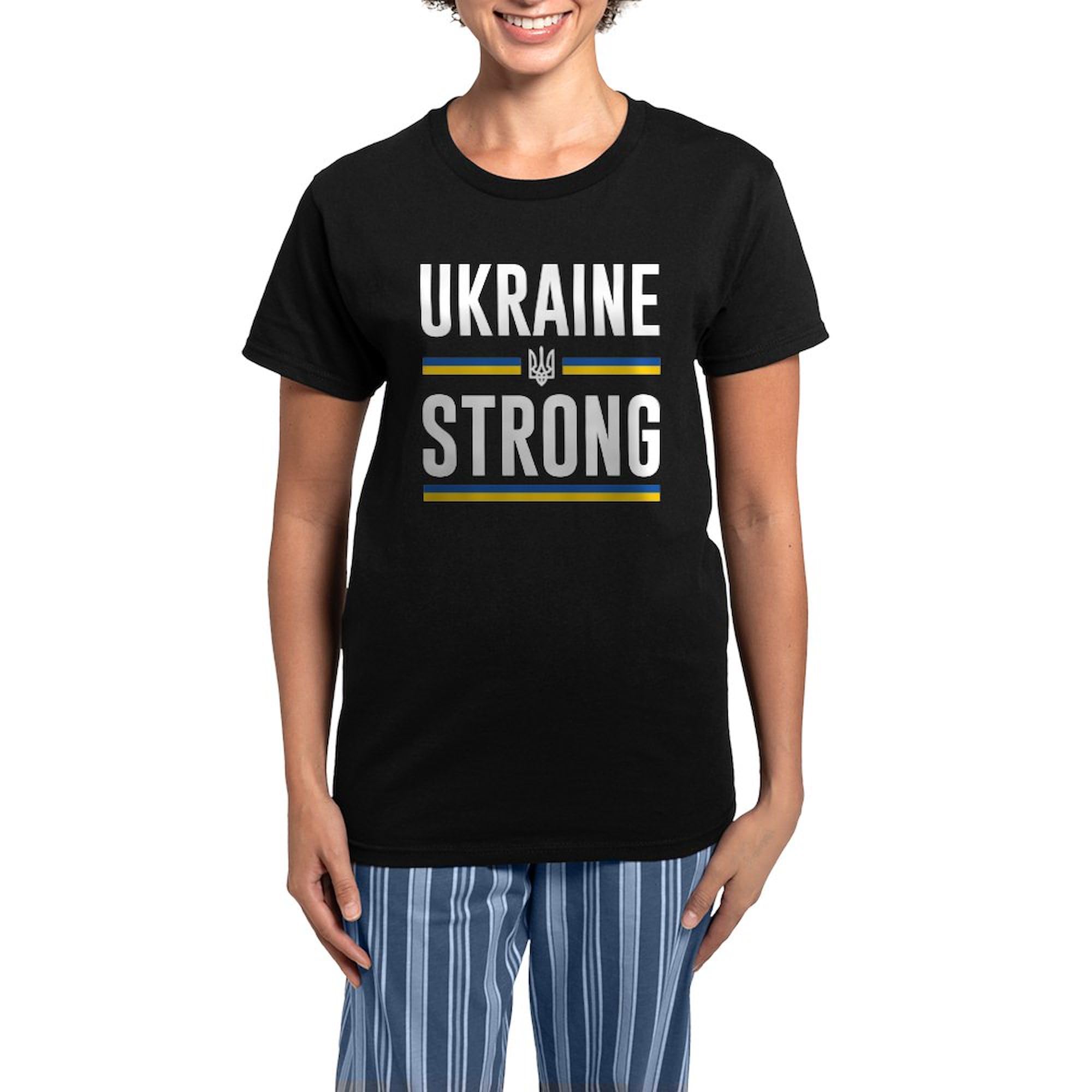 Ukraine Strong Women's Dark Pajamas - Cozy Sleepwear for Home & Travel