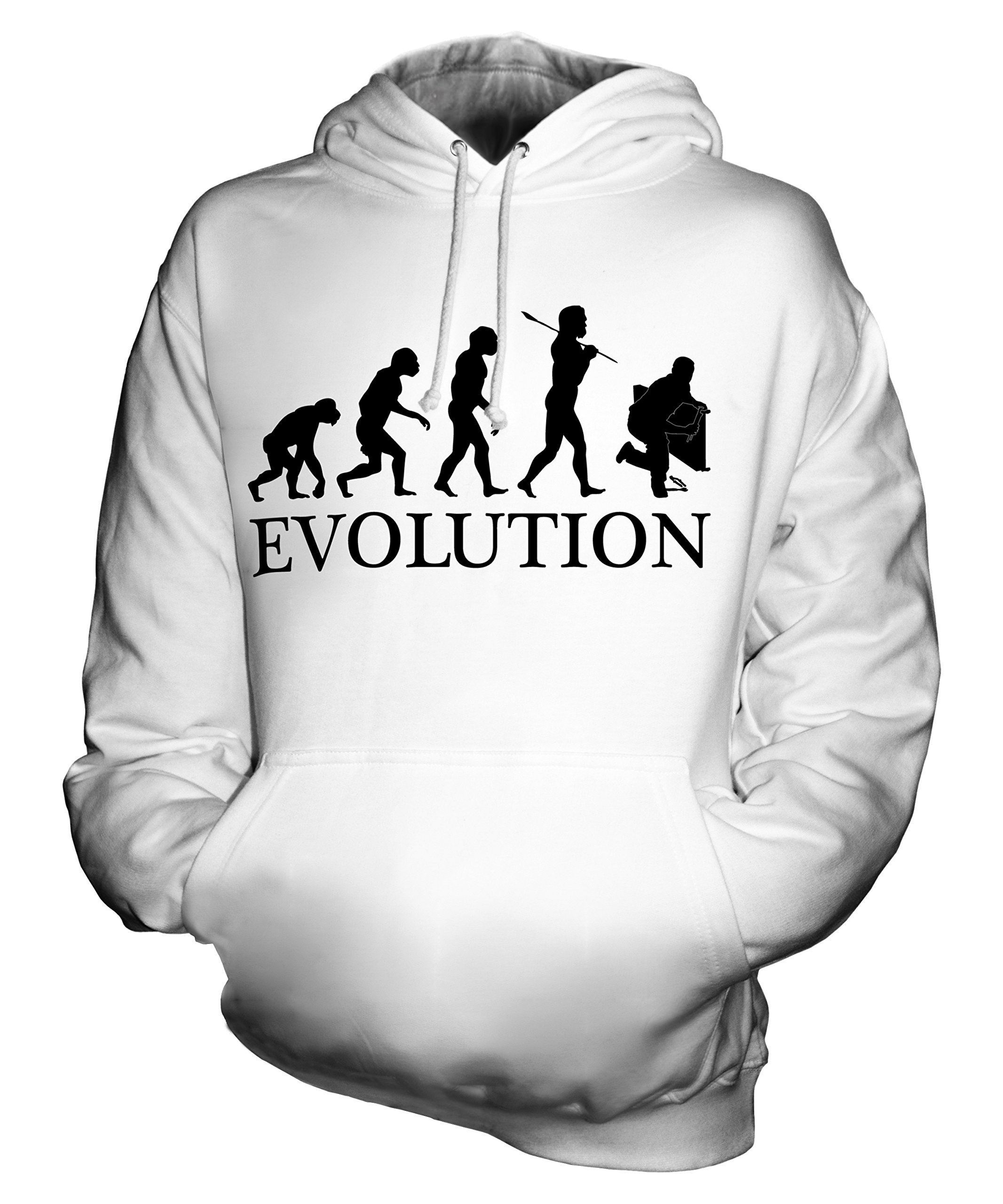 Unisex Plumber Evolution of Man Hoodie for Men & Women - Comfortable Casual Wear for Work, Outdoors & Everyday Use