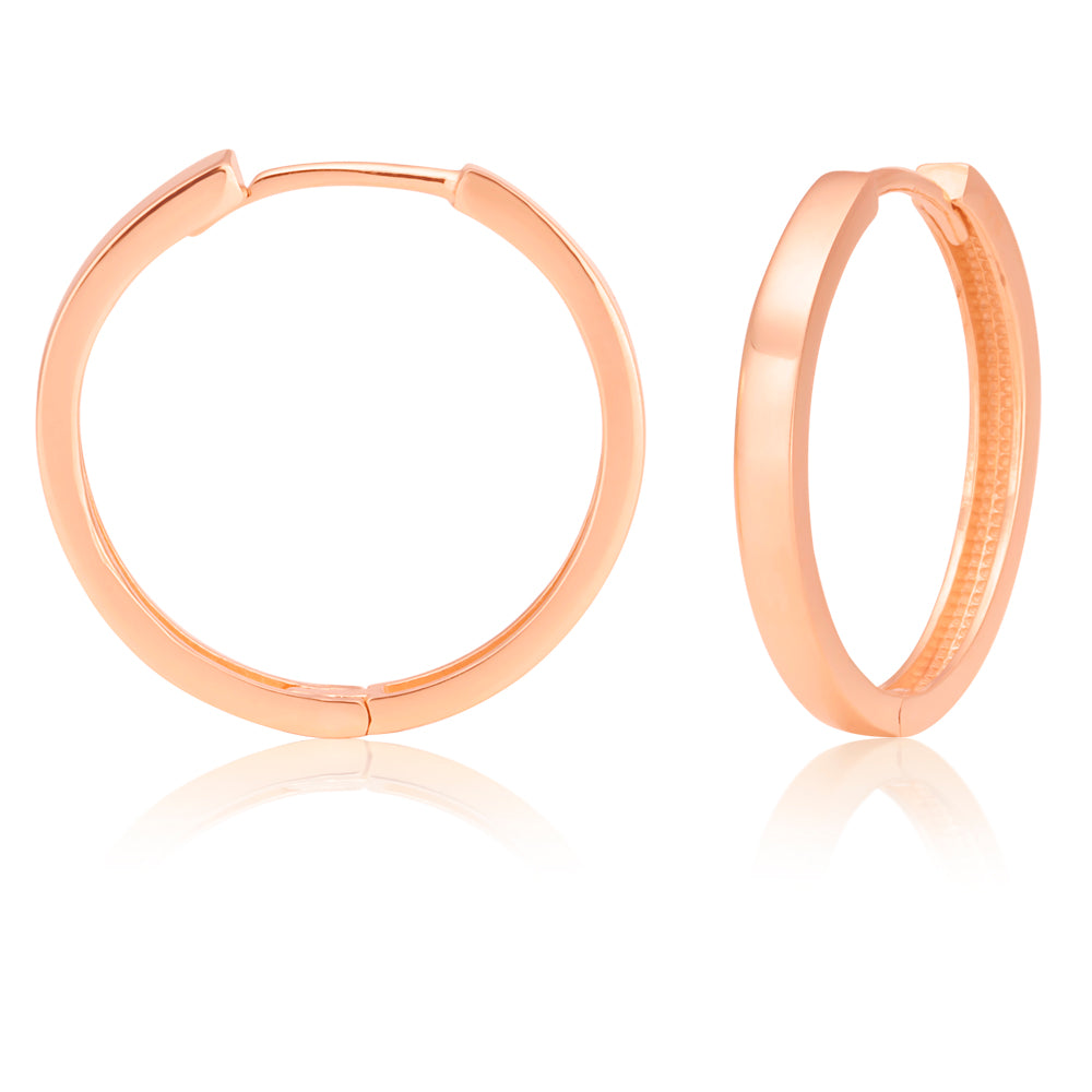 9ct Rose Gold Huggie Earrings for Women - Minimalist Hoop Earrings for Everyday Wear, Gift for Her, Valentine's Day, Anniversary - Perfect for Work, Date Night & Special Occasions