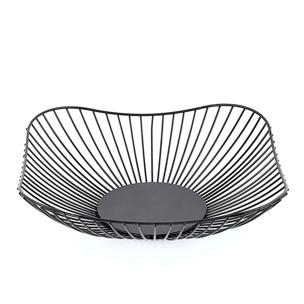 XJZKA Iron Square Fruit Bowl - Countertop Storage Basket for Kitchen, Dining Table Decor - Keeps Fruits and Vegetables Fresh - Perfect for Home, Office, and Restaurant Use