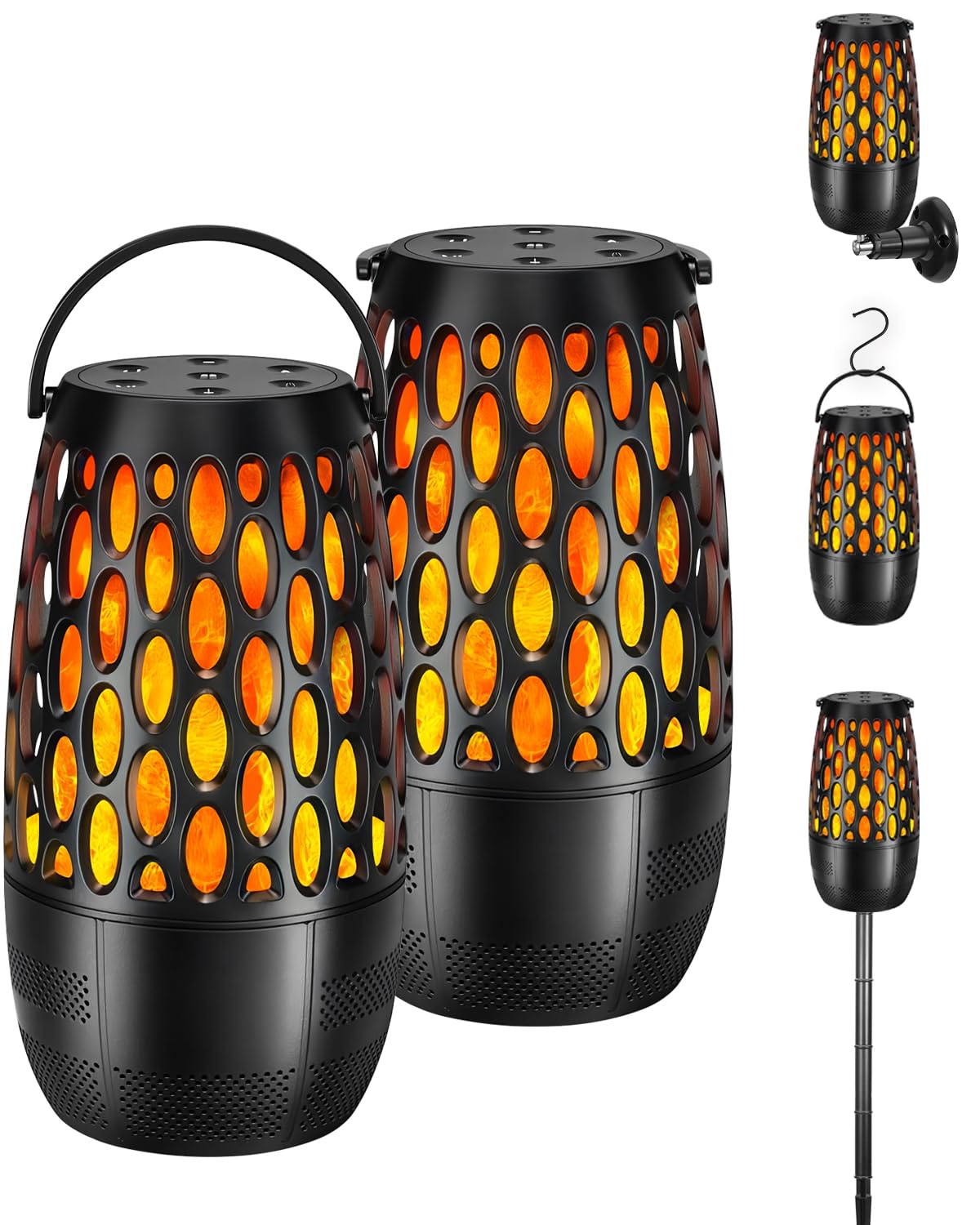 Premium Waterproof Bluetooth Speakers with LED Lights - Wireless Outdoor Speakers, 100W HD Surround Sound, Multi-Speaker Auto Sync (2 Pack) - Perfect for Pool Parties, Camping & Backyard BBQs