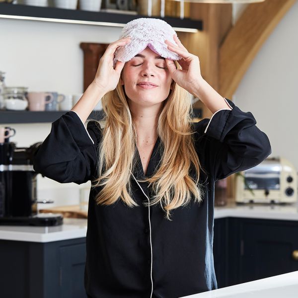 Luxury Heated Marshmallow Pink Eye Mask for Sleep & Relaxation - Soft & Warm Eye Compress for Stress Relief, Spa, Travel & Home Use