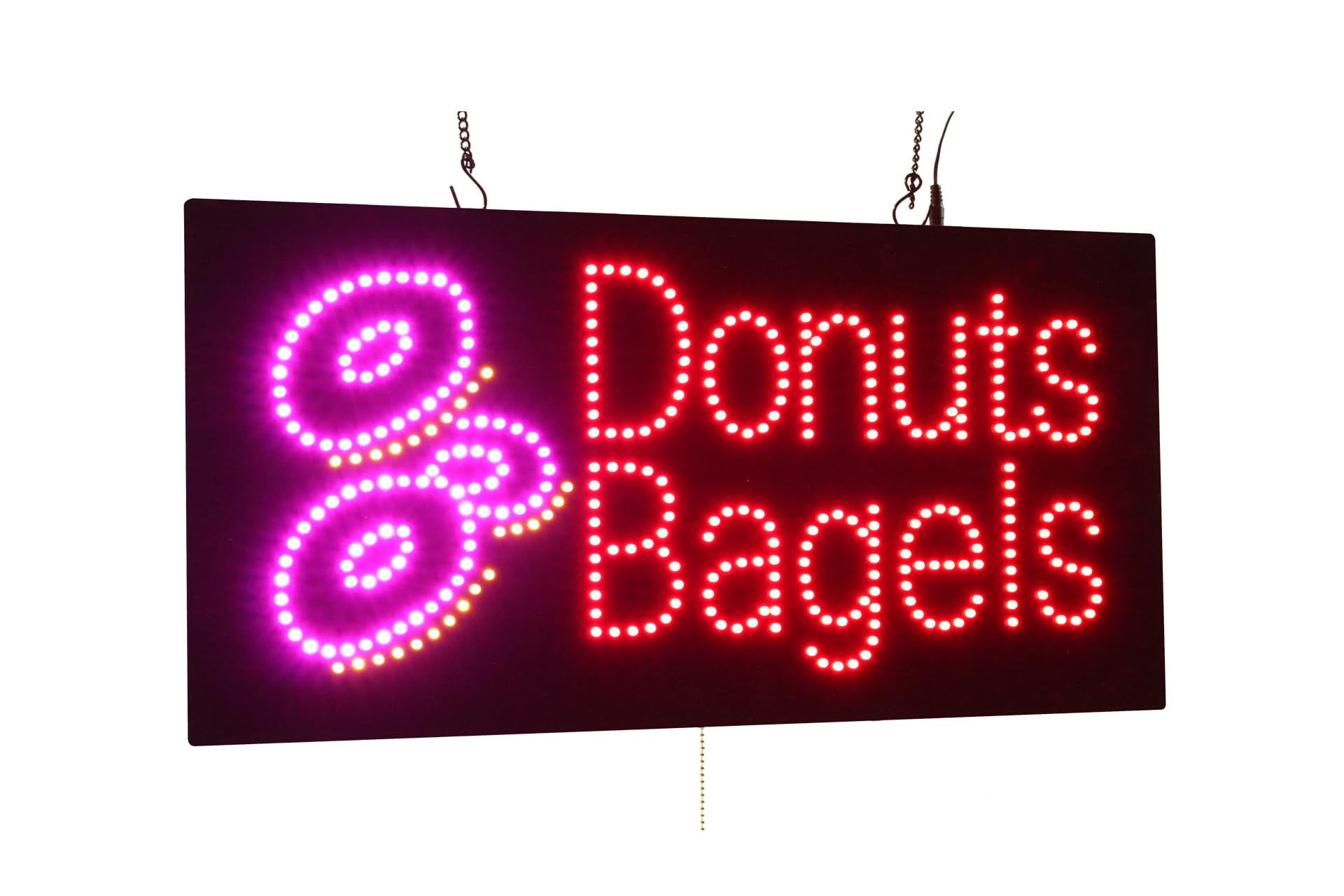 TOPKING 24x12 Inch Donuts & Bagels LED Sign - Bright Open Signboard for Grand Opening Display, Bakery Decor, Gift for Donut Shop Owners (60x30cm)