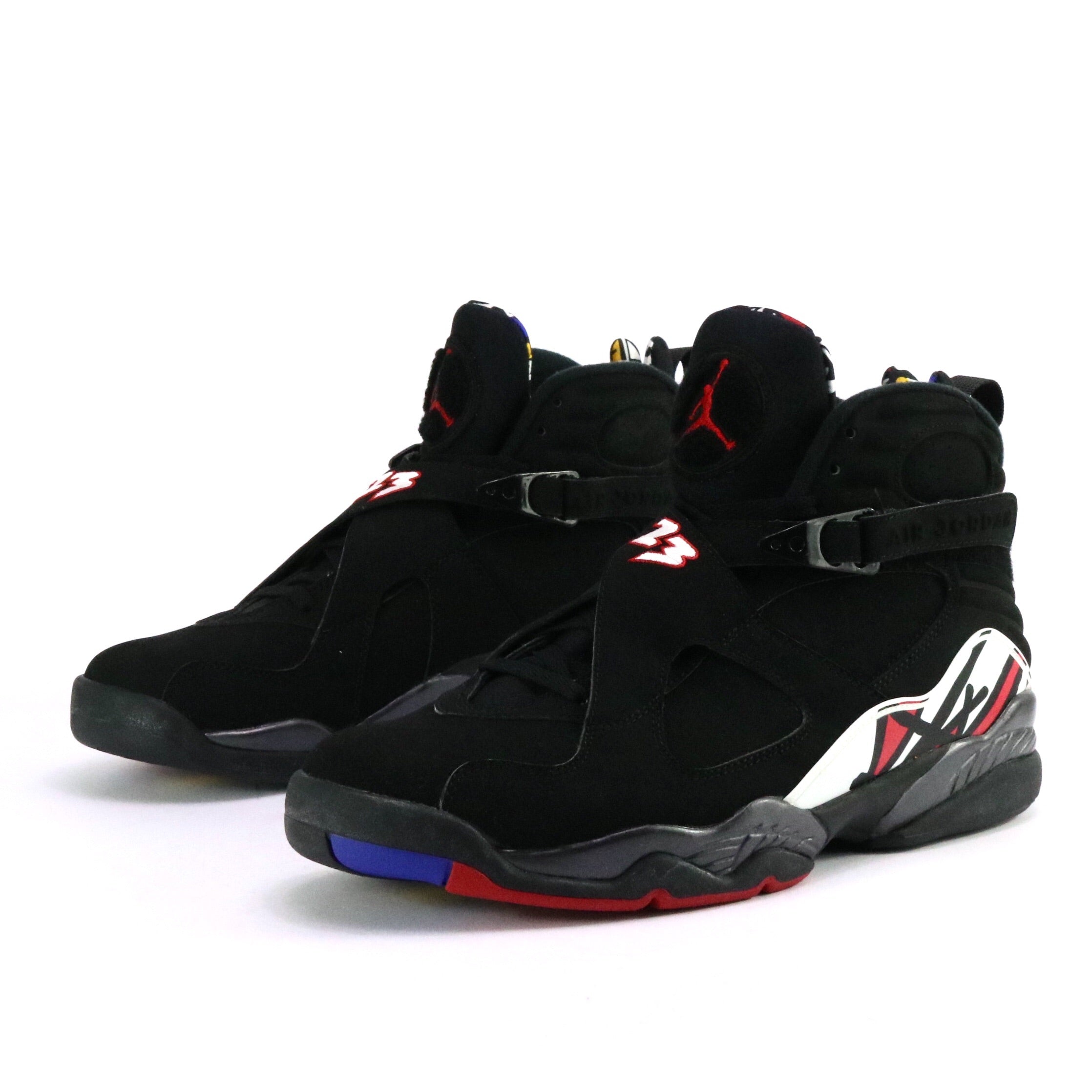 Air Jordan 8 Retro Playoff Basketball Shoes - Men's Black/Varsity Red/White Sneakers for Sports & Streetwear Fashion