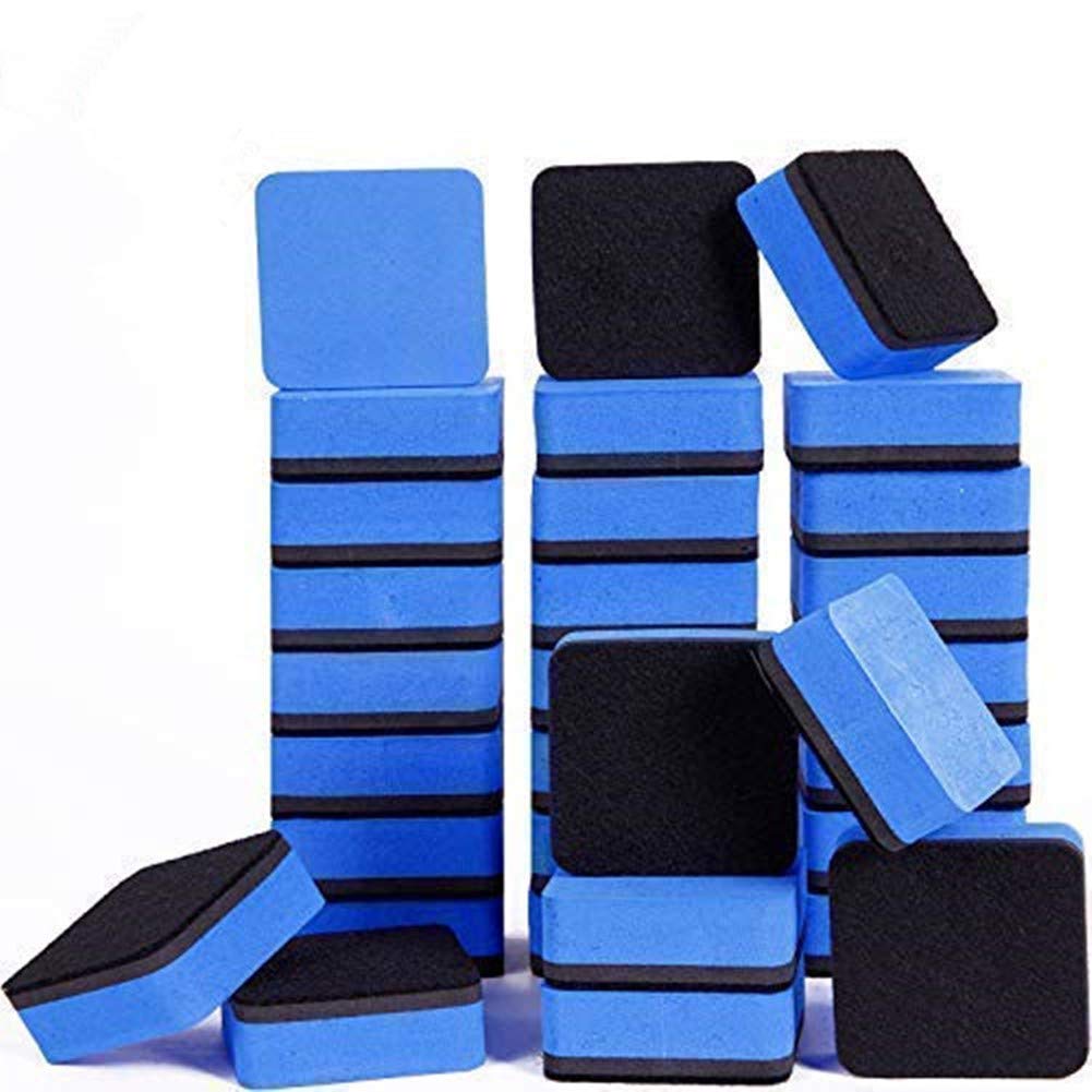 30 Pack Magnetic Dry Erase Erasers for Whiteboard & Chalkboard - Classroom, Office, Home Use