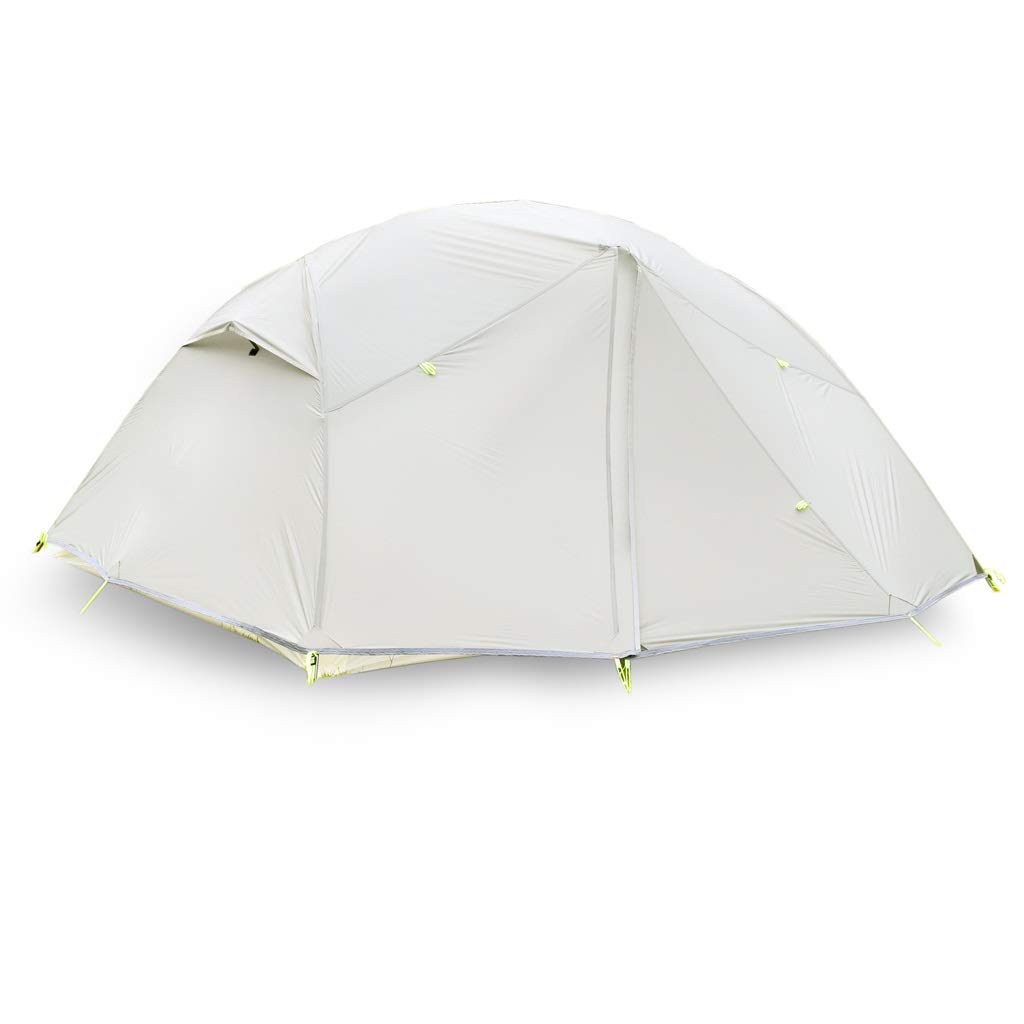 3 Person Ultralight Waterproof Camping Tent - Easy Setup Double Layer Instant Tent with Mesh Windows for Family Hiking & Outdoor Adventures (Light Gray) - Perfect for Backpacking, Camping Trips & Beach Getaways