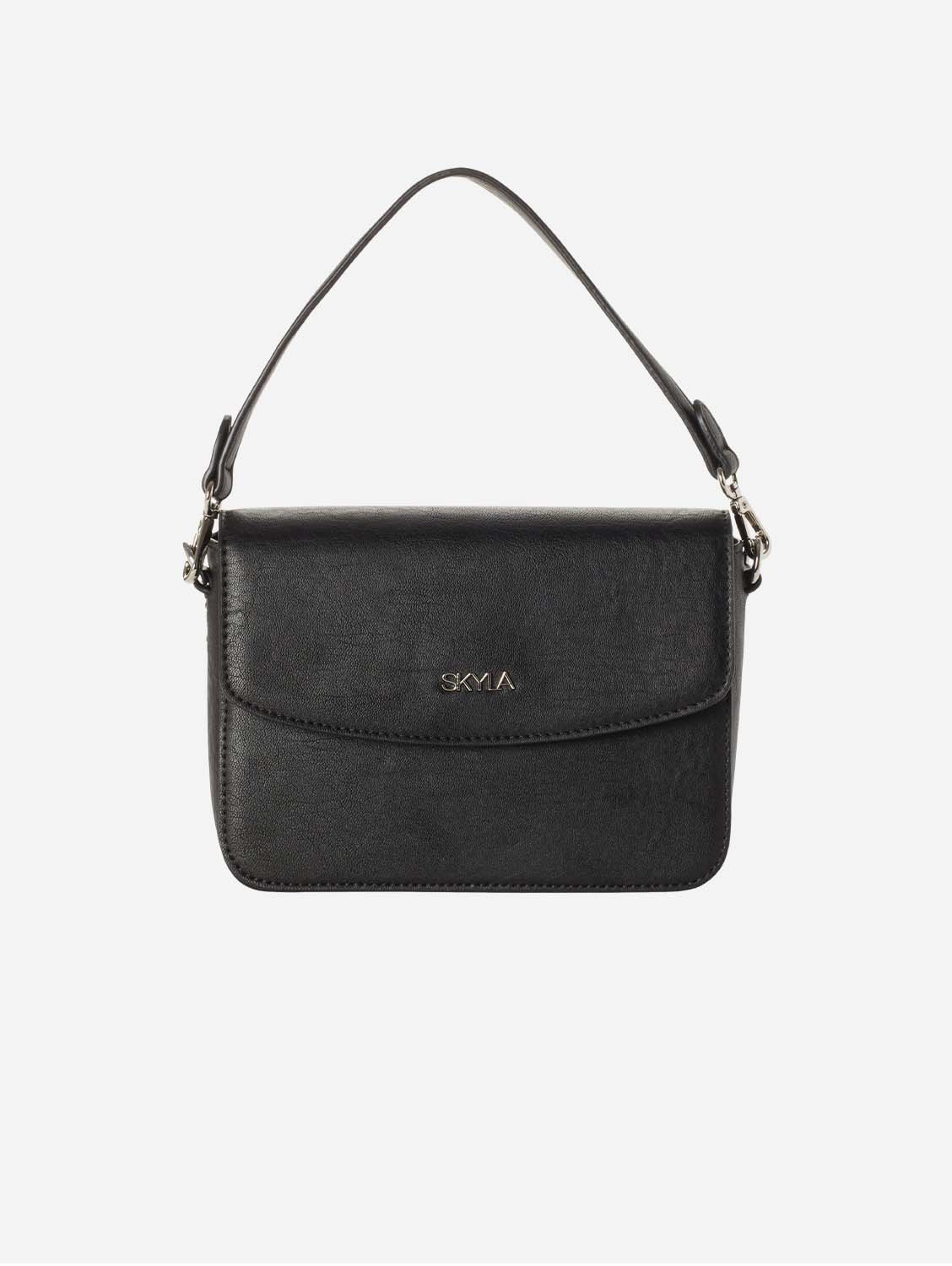 Gracie Classic Vegan Leather Satchel Handbag for Women - Black | Stylish & Eco-Friendly Crossbody Bag for Work, Travel & Everyday Use