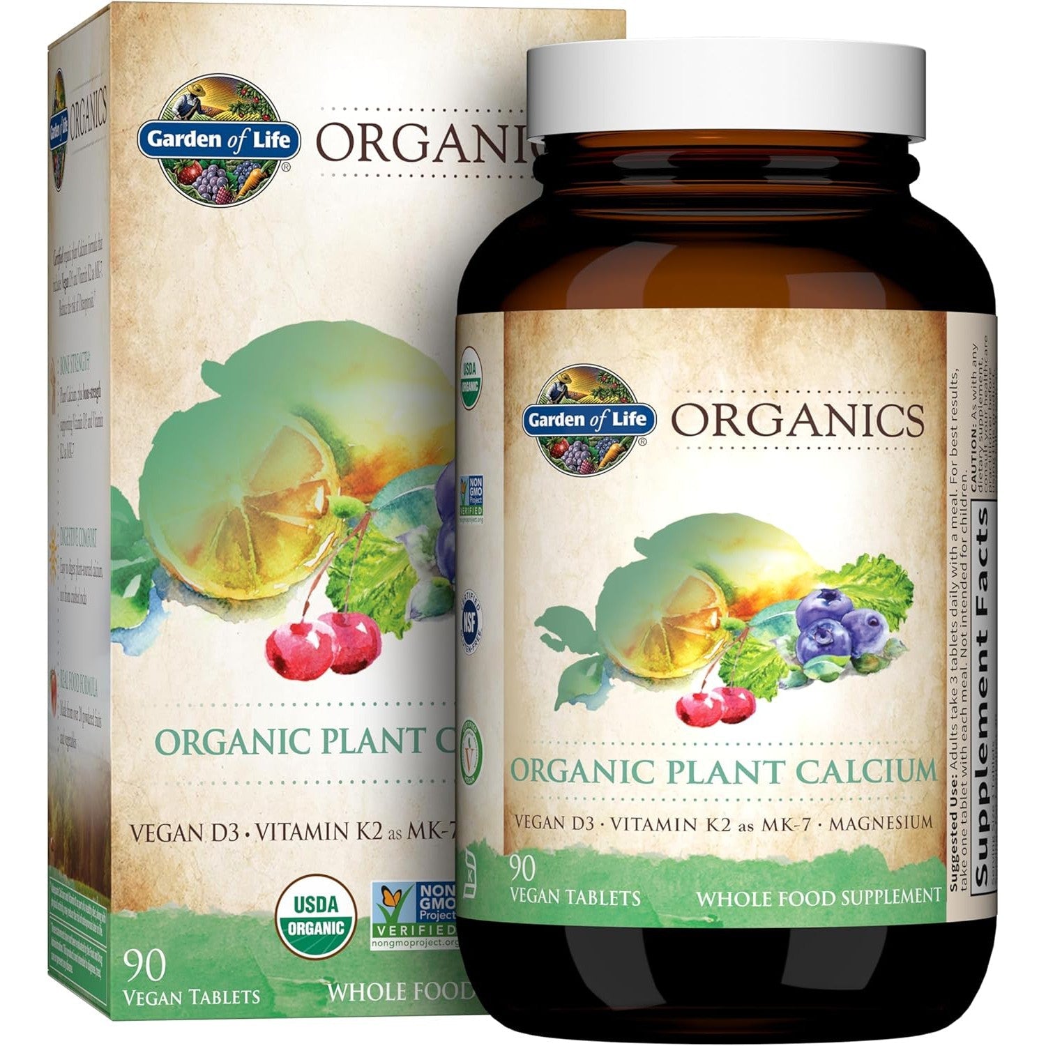 Garden of Life Organic Plant-Based Calcium Supplement - Supports Bone Health & Strength for Active Lifestyles