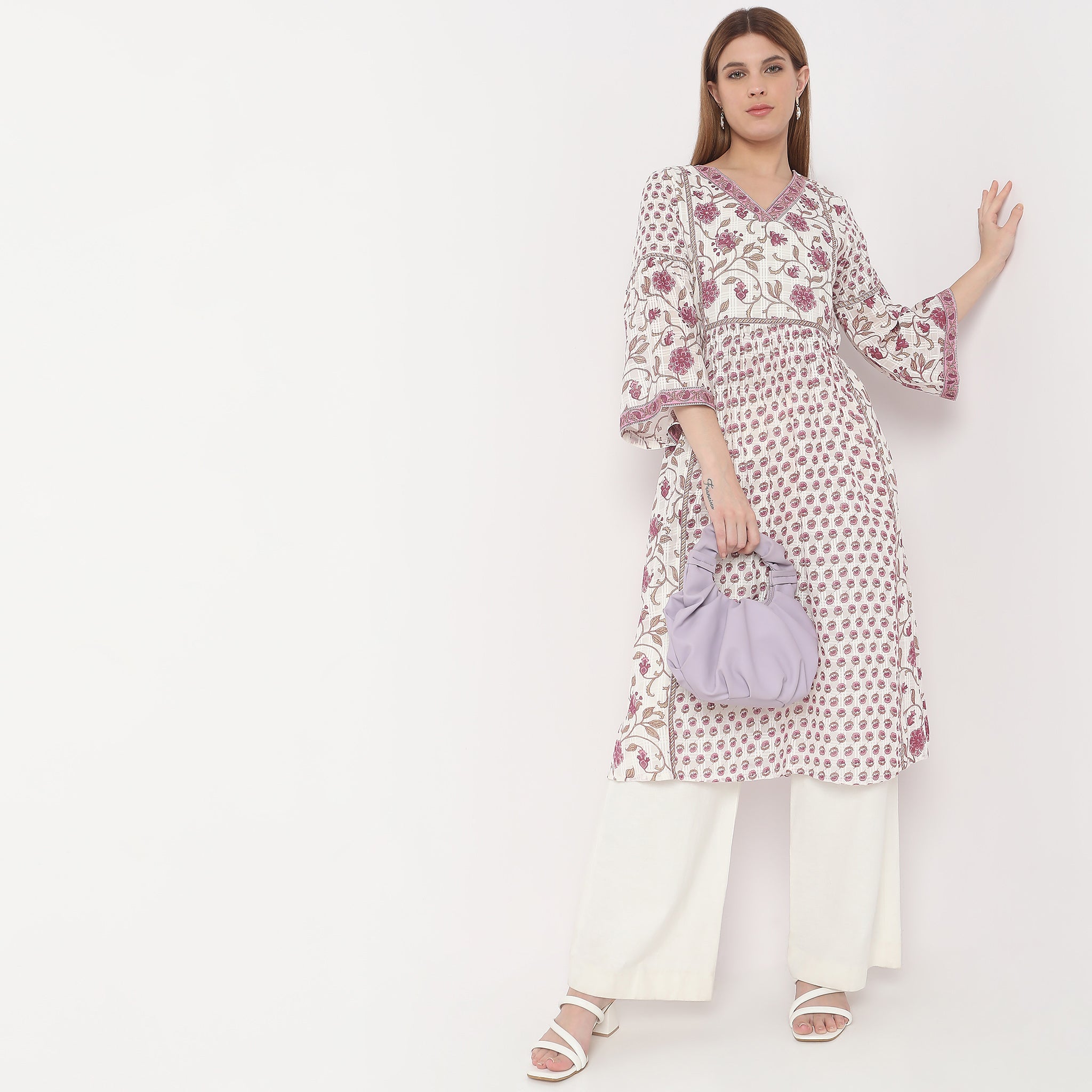 Stylish Flare Fit Printed Kurta for Women - Trendy Ethnic Wear for Festivals, Parties & Casual Outings