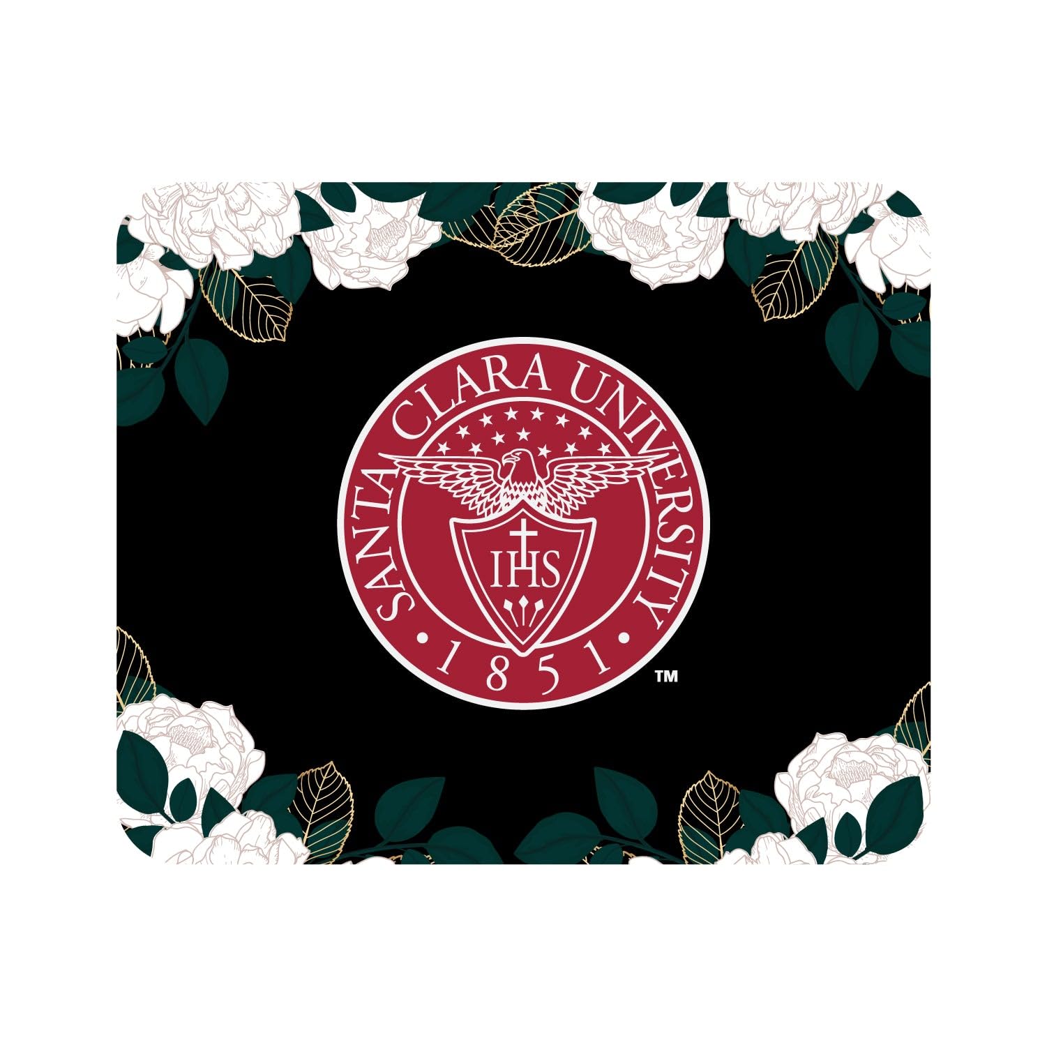 Premium Santa Clara University Mouse Pad - Soft Fabric Gaming & Office Desk Mat with Floral White Design for Computers & Laptops | Perfect for Work, Study & Gaming Setups