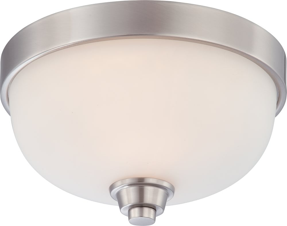 11W Helium 1 Light Flush Mount Ceiling Fixture in Brushed Nickel - Perfect for Bedroom, Hallway and Kitchen Lighting