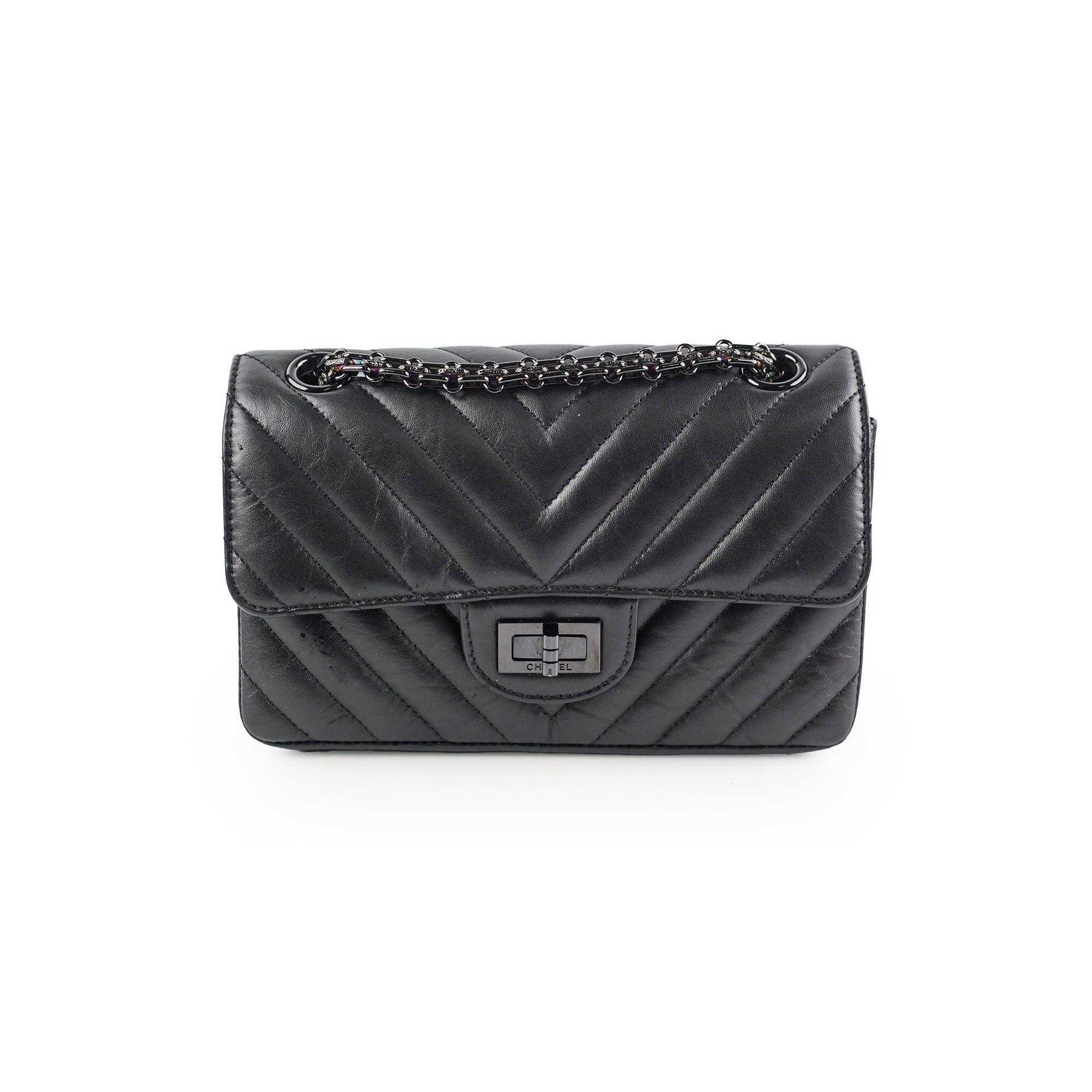 Chanel Mini Reissue 2.55 Black Leather Crossbody Bag for Women - Luxury Designer Handbag for Date Night, Parties & Everyday Use