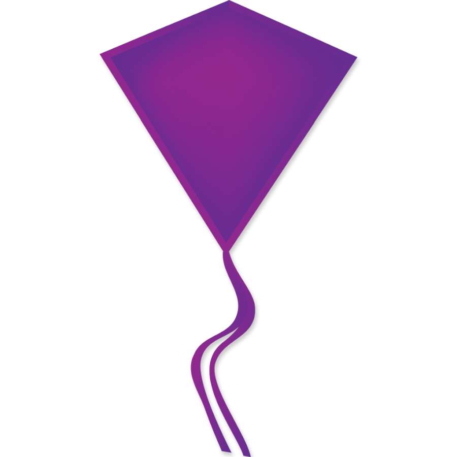 30 Solid Color Diamond Kite - Purple Outdoor Kite for Beach, Park & Family Fun | Easy to Fly & Durable for Kids & Adults