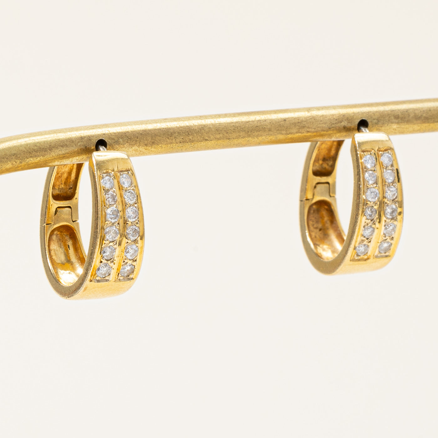 0.48ctw Diamond Oval Huggie Earrings for Women – Hypoallergenic 14K Gold Hoop Earrings for Everyday Wear & Special Occasions