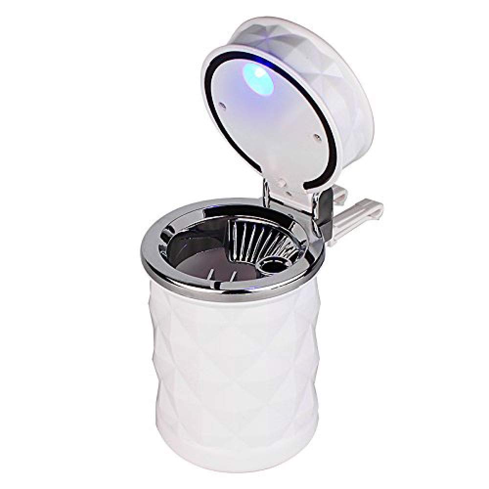 Premium Portable Car Ashtray with Blue LED Light & Built-in Lighter - Smokeless Smoking Stand for Cup Holder (Black) | Ideal for Road Trips, Commuting & Outdoor Adventures