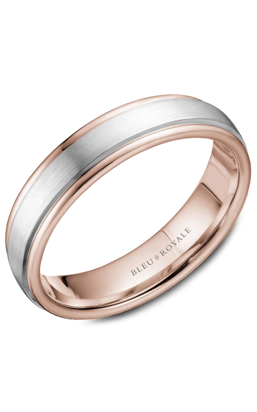 Bleu Royale Men's Wedding Band Ring RYL 058WR55 - 14K White Gold Classic Wedding Ring for Men, Perfect for Engagement, Anniversary & Special Occasions