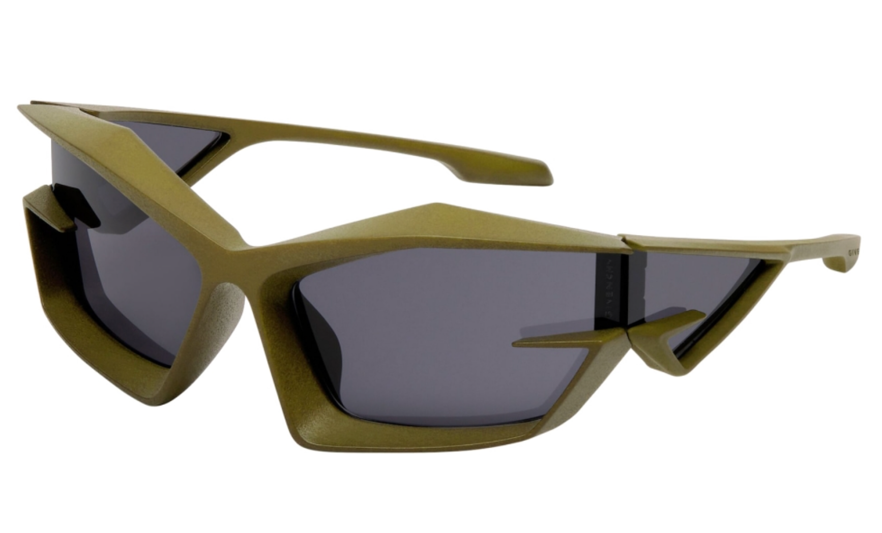 Givenchy GV40049U Cut Mask Sunglasses - Matte Khaki Green Frame UV Protection | Fashion Luxury Sunglasses for Women & Men | Perfect for Outdoor, Beach, and Street Style
