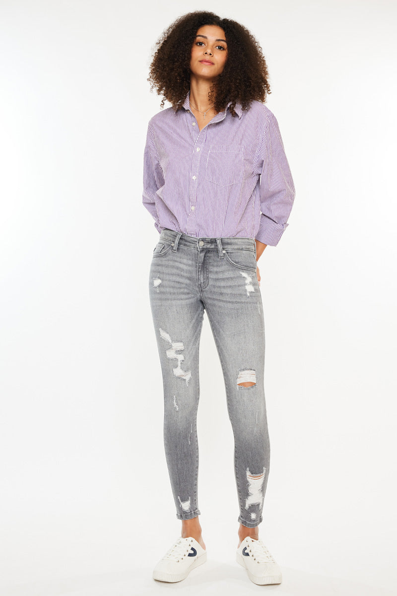 Brody Mid Rise Ankle Skinny Jeans for Women - Stretch Denim Pants, Slim Fit, Comfortable Everyday Wear - Perfect for Work, Casual Outings & Date Nights