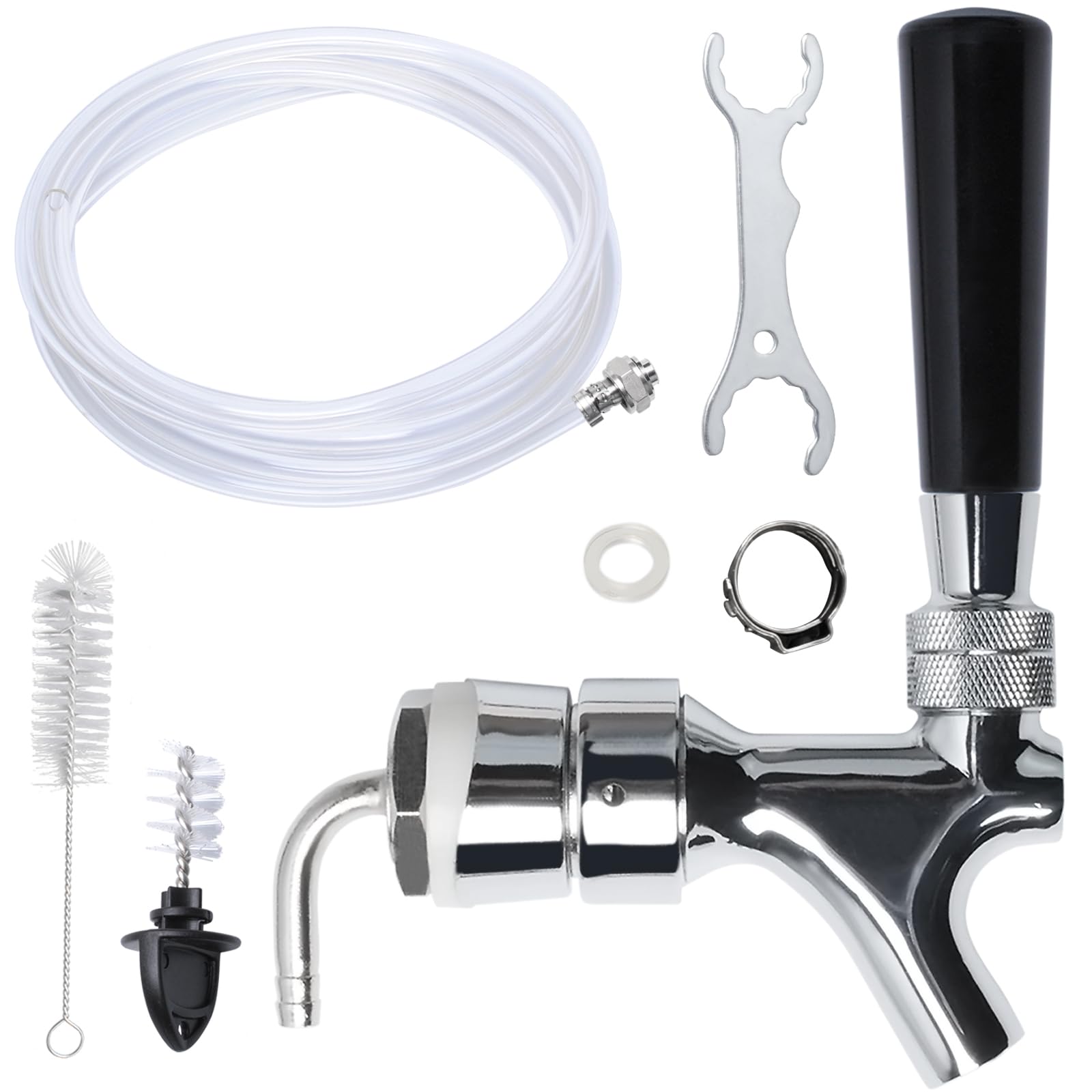 Wadoy Professional Beer Keg Cleaning Kit - 5ft Beer Hose with 3/16