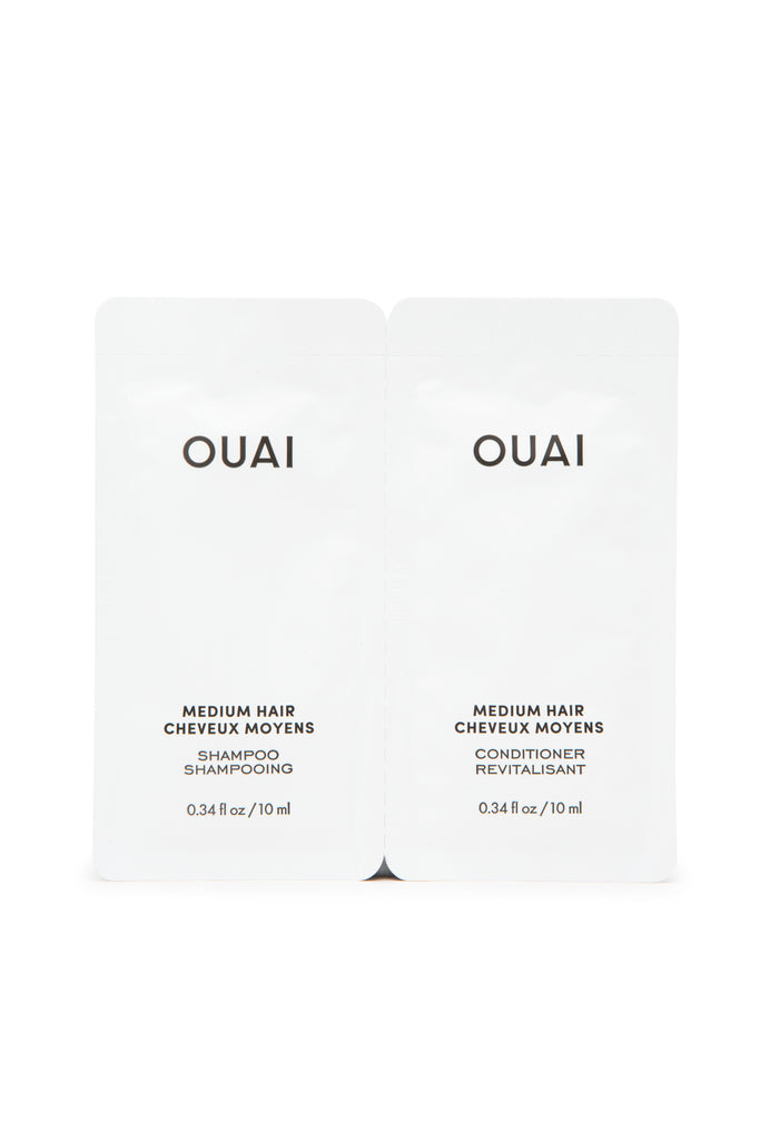 Medium Hair Shampoo & Conditioner Set - Sulfate-Free for Normal to Thick Hair - Travel Size Packettes for Hotels, Gyms & On-The-Go Use