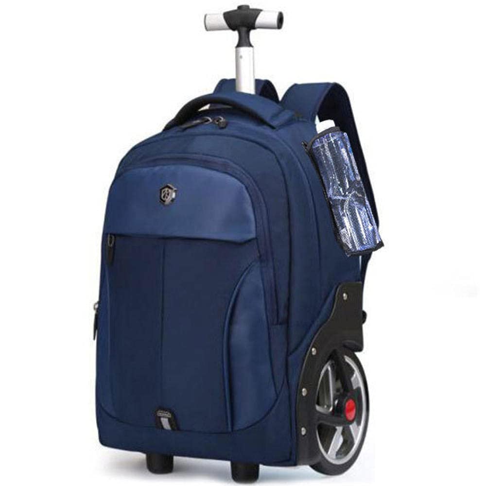 Kids Rolling Backpack with Handle - 20 Inch Large Capacity Trolley School Bag for Boys & Girls, Durable Travel Carry On Luggage for Children - Perfect for School, Business Trips & Airplane Travel (Blue)