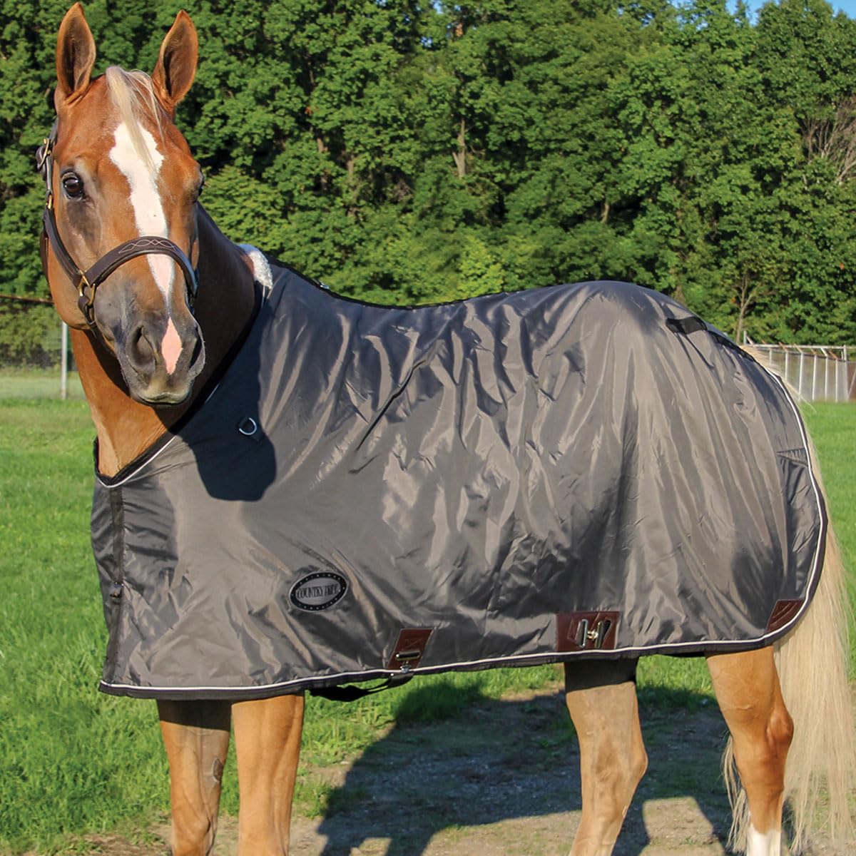 420D Polarfleece Lined Horse Stable Sheet - Breathable Winter Blanket for Horses, Grey (88