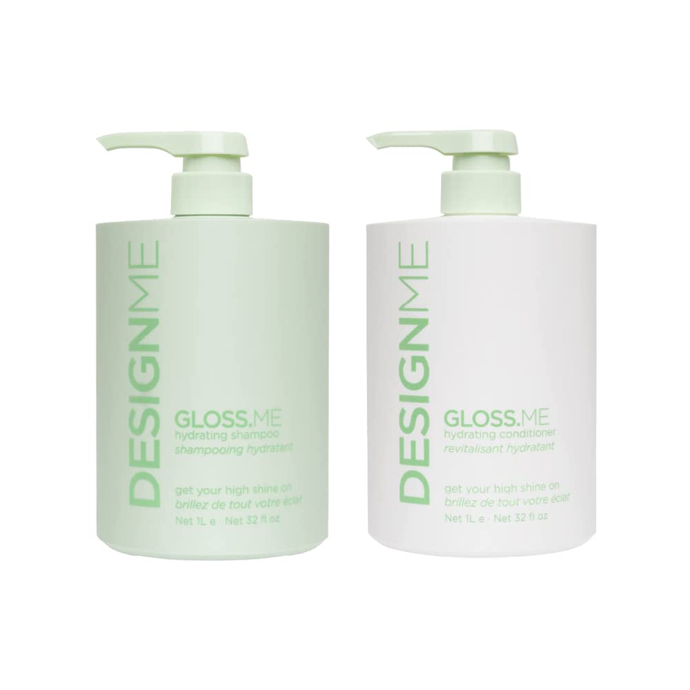 DESIGNME Hemp & Argan Oil Moisturizing Shampoo and Conditioner Set for Dry, Colored, Straight or Curly Hair - 32 Fl Oz Hydrating Hair Care Duo - Perfect for Daily Use, Salon-Quality Treatment & Revitalizing Damaged Hair