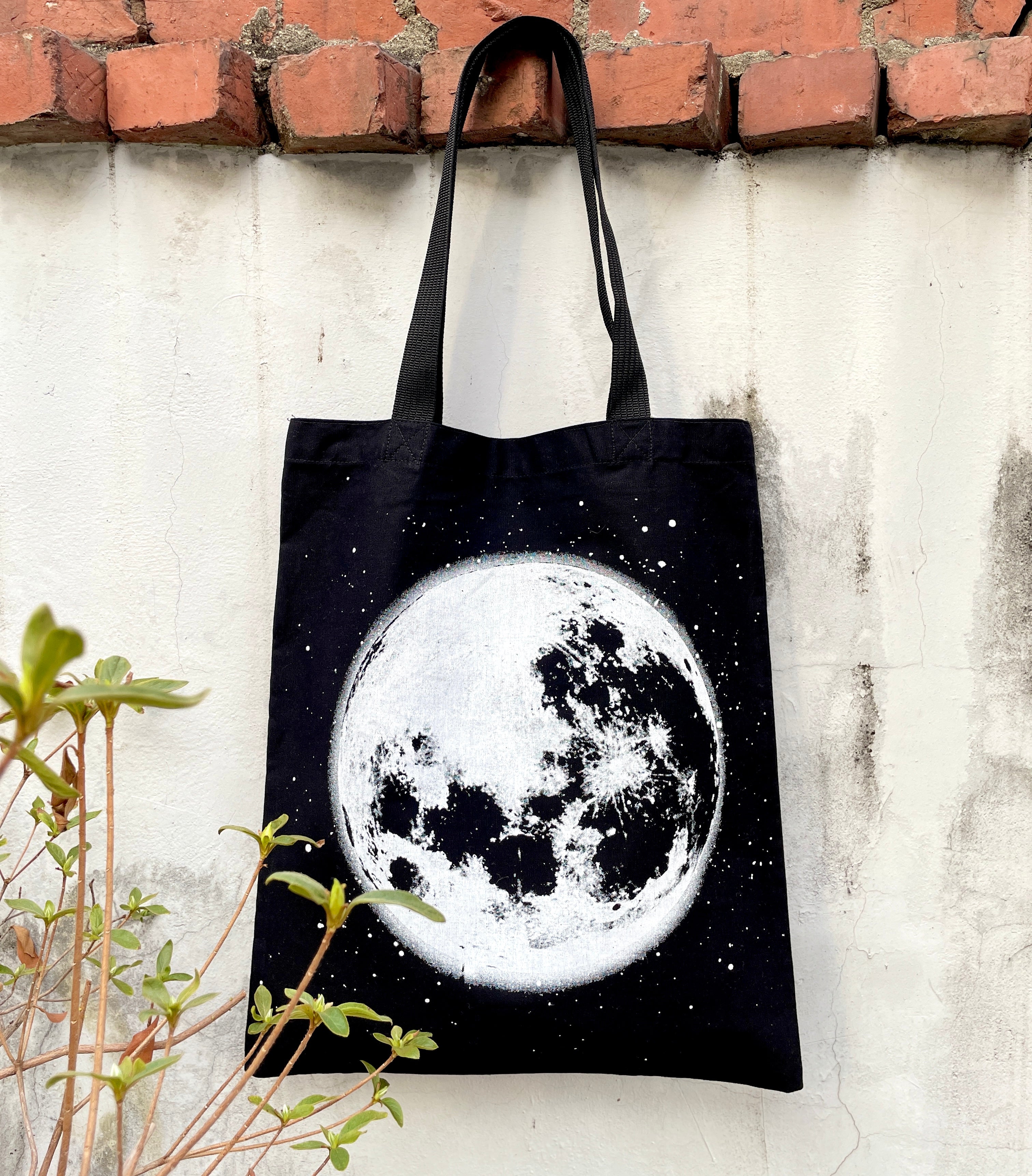 Eco-Friendly Moon Canvas Tote Bag - Reusable Shopping Bag for Groceries, Beach & Daily Use | Sustainable Cotton Carryall for Women & Men