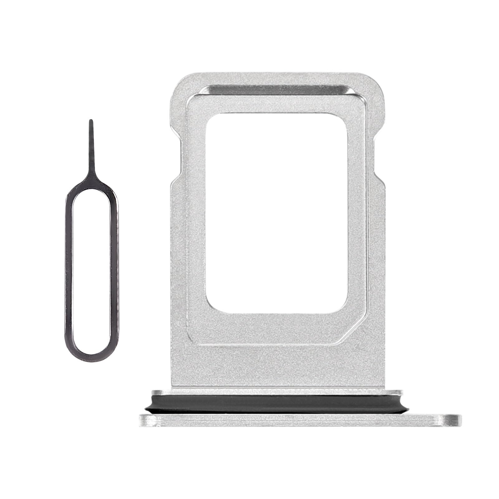Original iPhone 12 Pro Max SIM Card Slot Replacement - Silver Single SIM Tray Holder with Waterproof Rubber Ring & Ejector Tool for A2342 A2410 A2411 A2412 Models | Perfect for DIY Repairs & Water Resistance Protection