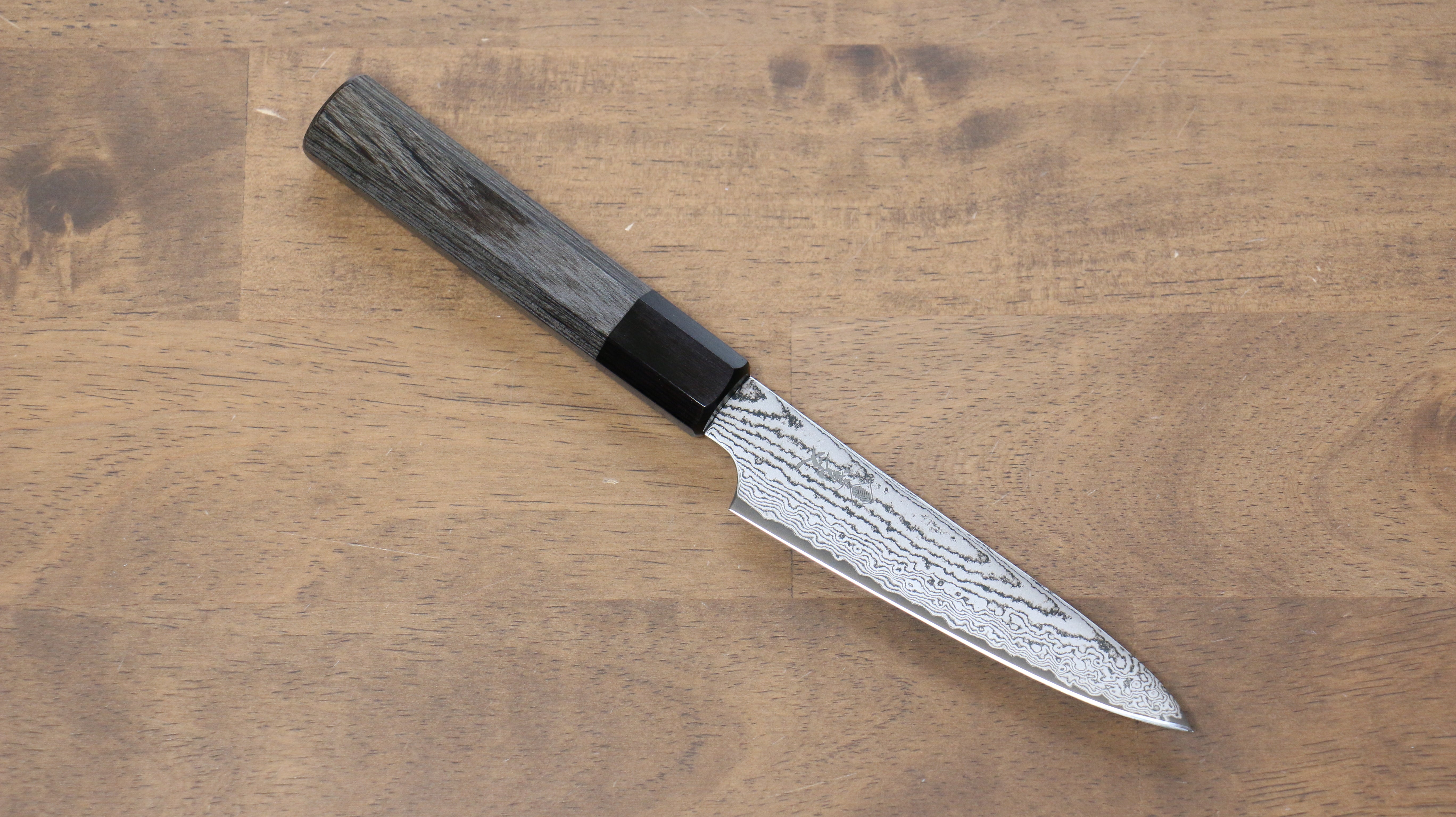 VG10 Damascus Petty Utility Knife 120mm - Gray Pakka Wood Handle - Perfect for Slicing, Peeling & Precision Kitchen Tasks