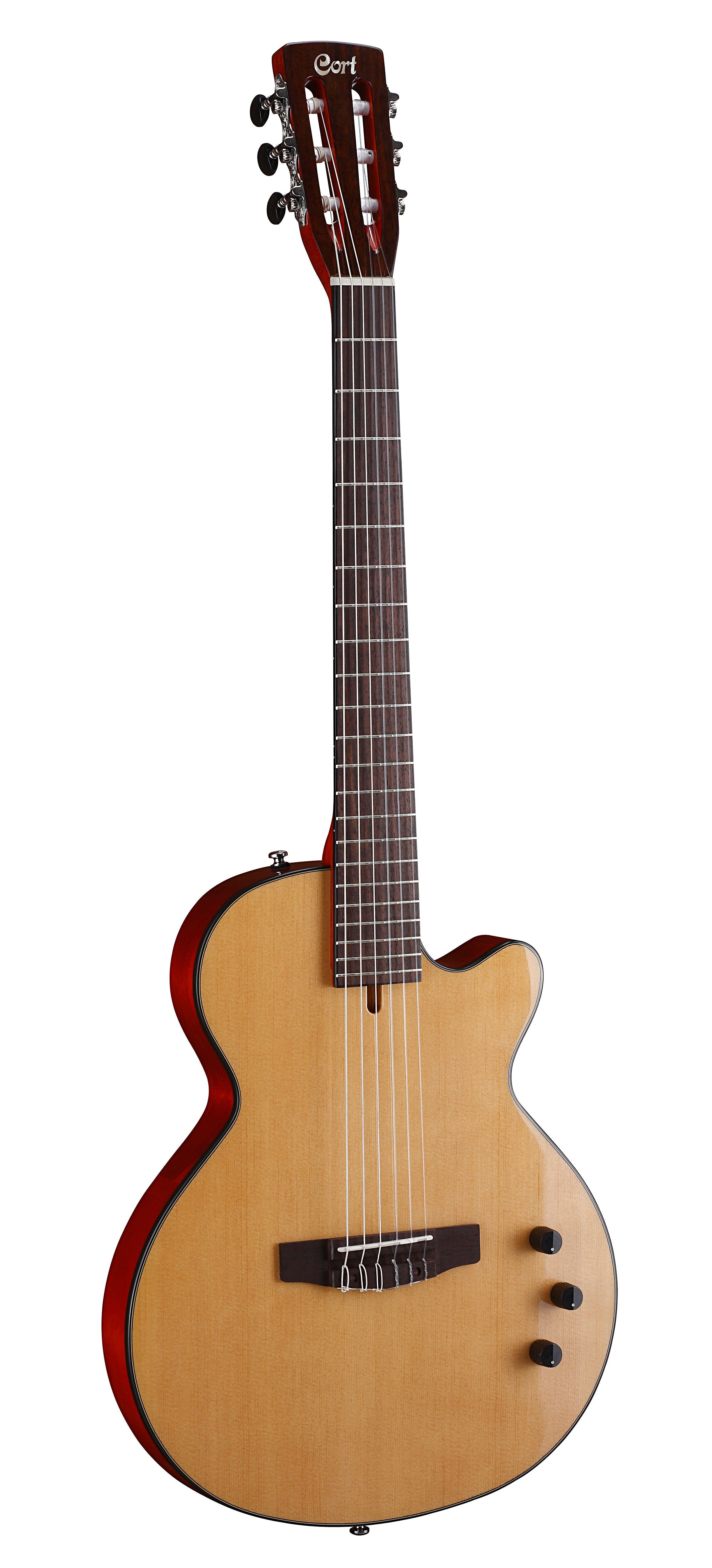 Cort SUNSET NYLECTRIC Natural Gloss Classical Acoustic-Electric Guitar - Perfect for Live Performances, Studio Recording & Home Practice
