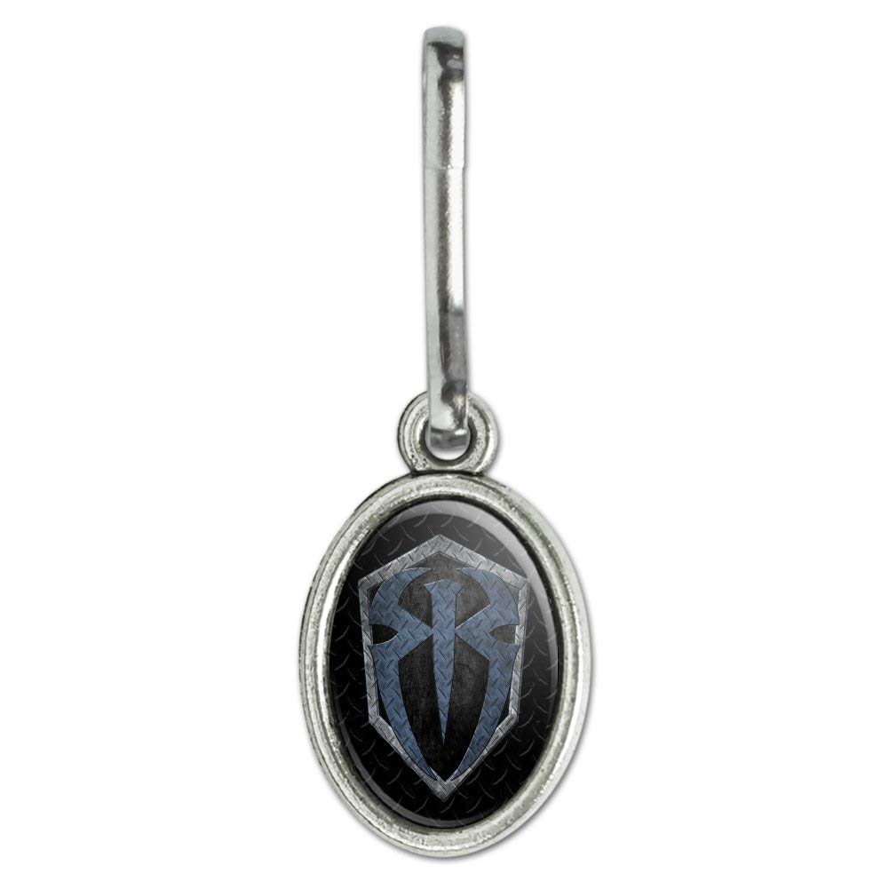 WWE Roman Reigns Steel Antiqued Oval Charm - Zipper Pull for Clothes, Purse, Suitcase & Backpack - Wrestling Fan Accessories for Luggage, Handbags & Travel Gear