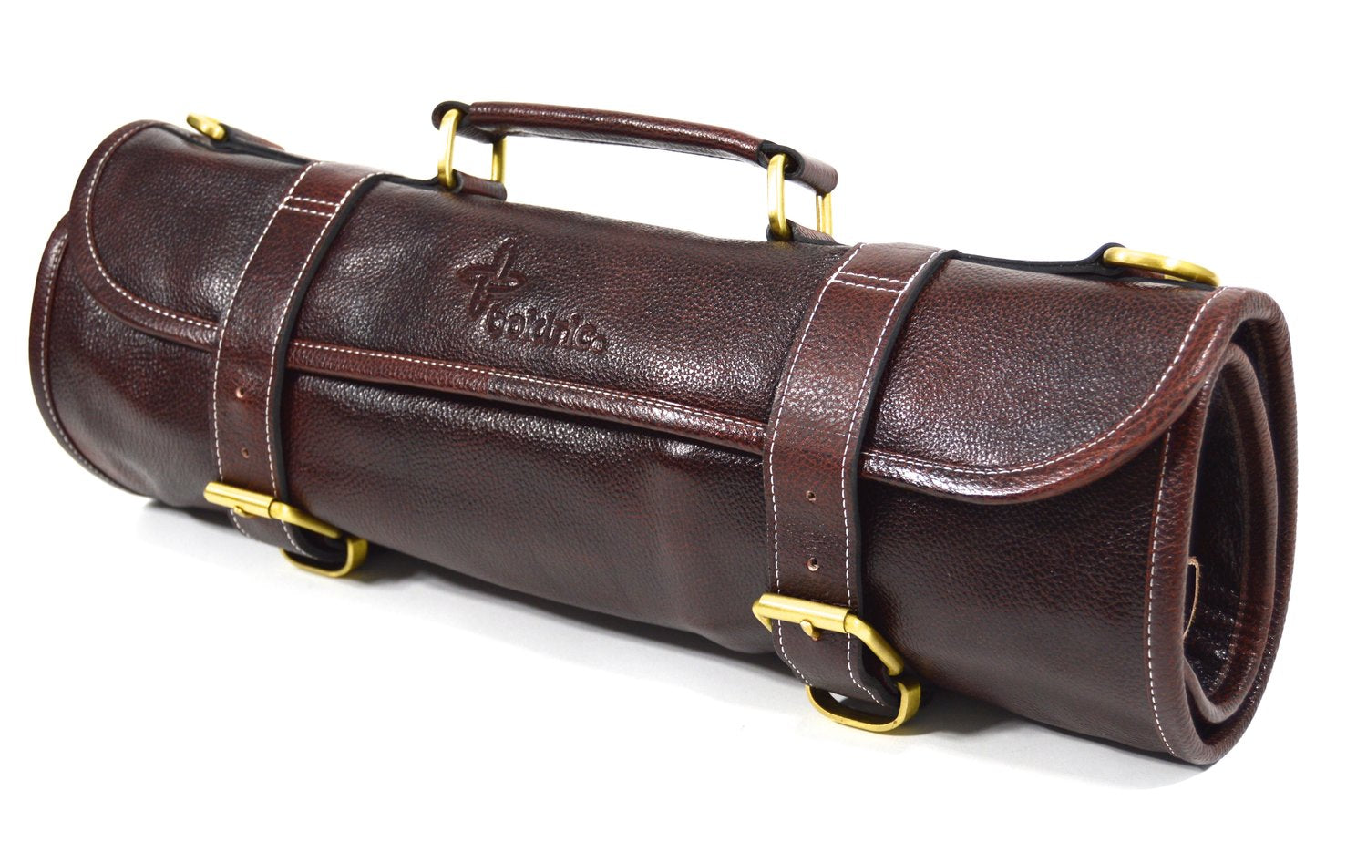 Premium Leather 9-Pocket Knife Roll Organizer (Brown) - Perfect for Chefs, Butchers & Culinary Students - Compact Storage for Kitchen & Professional Use
