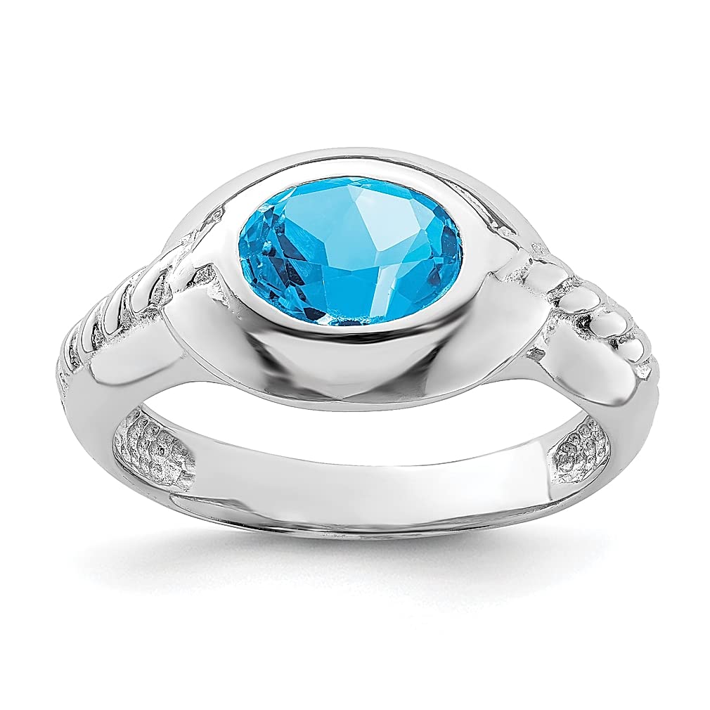 925 Sterling Silver Blue Topaz Ring for Women - Elegant Gemstone Jewelry Gift for Her, Perfect for Anniversaries, Birthdays & Special Occasions