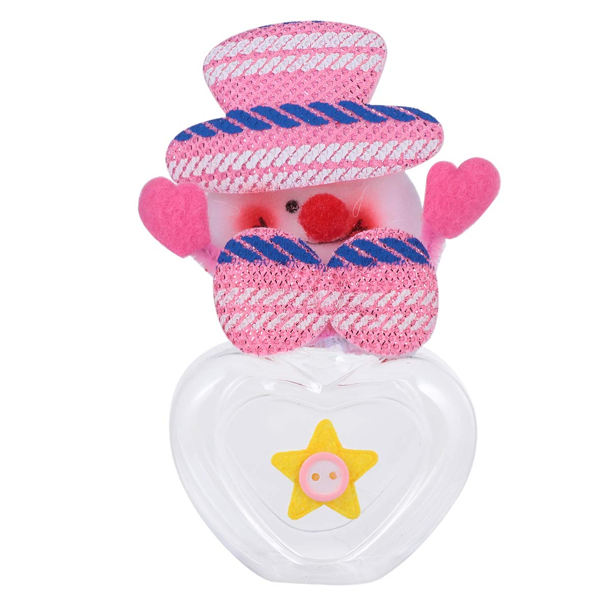 Christmas Snowman Candy Jar - Plastic Holiday Candy Container with Plush Snowman Design for Coins, Treats & Decor | Perfect for Holiday Parties, Gift Boxes & Festive Home Decor