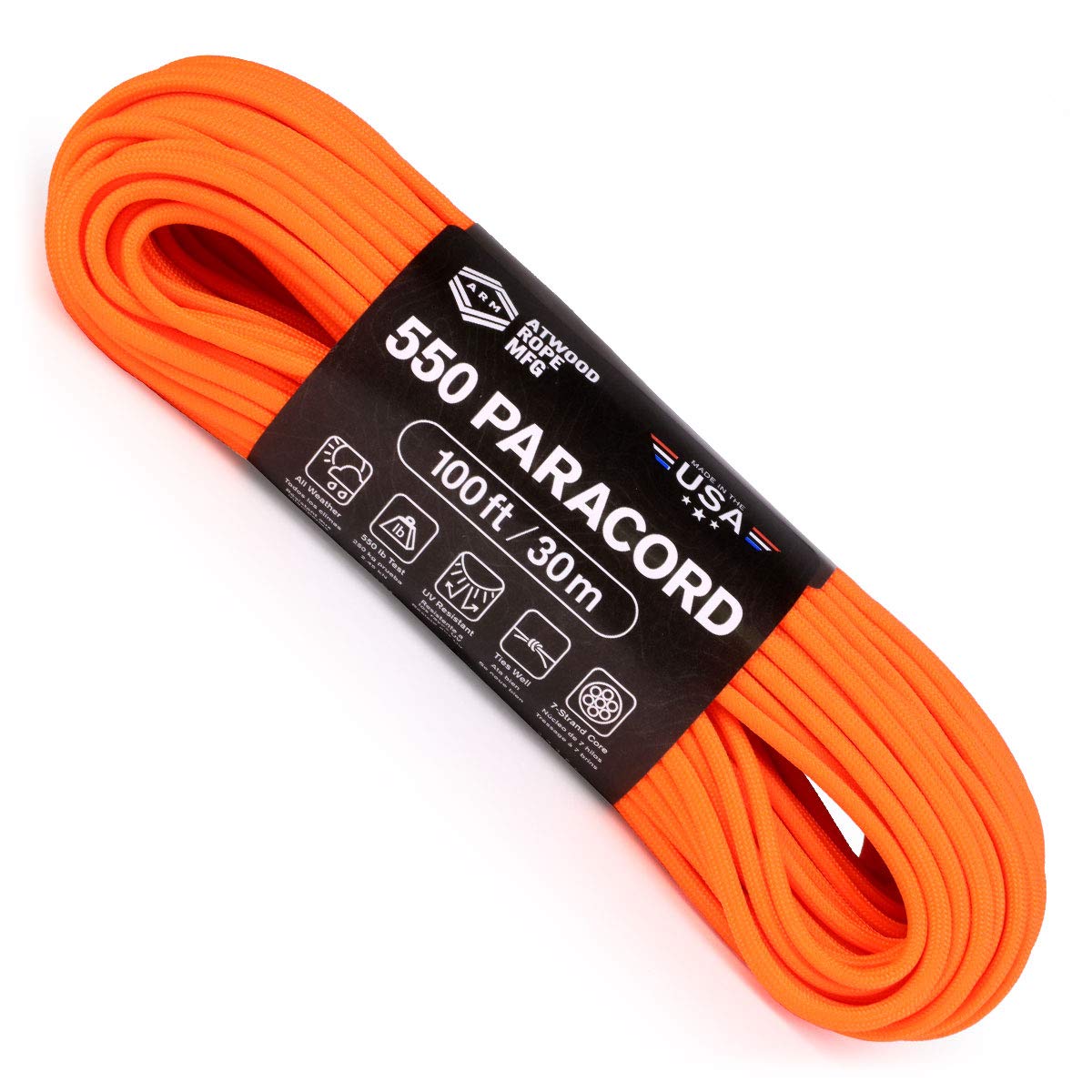 550 Paracord 100ft 7-Strand Nylon Rope for Survival Gear & DIY Crafts | Camping, Hiking, Emergency Use