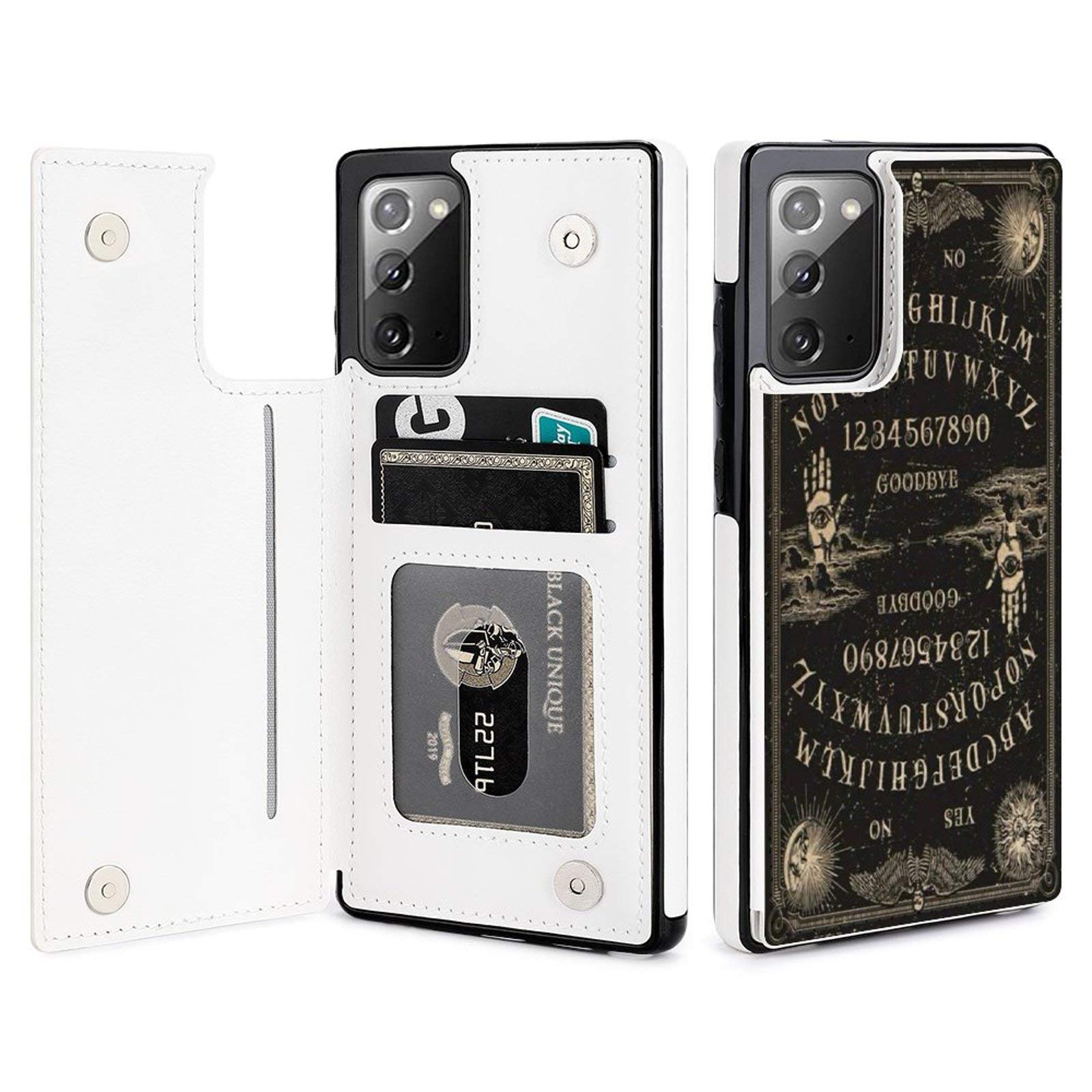 Samsung Galaxy Note 20 Wallet Case - Ouija Board Design Leather Folio Cover with Card Slots, Magnetic Closure & Kickstand | Protective TPU Case for Everyday Use, Travel & Work (Samsung Note 20)