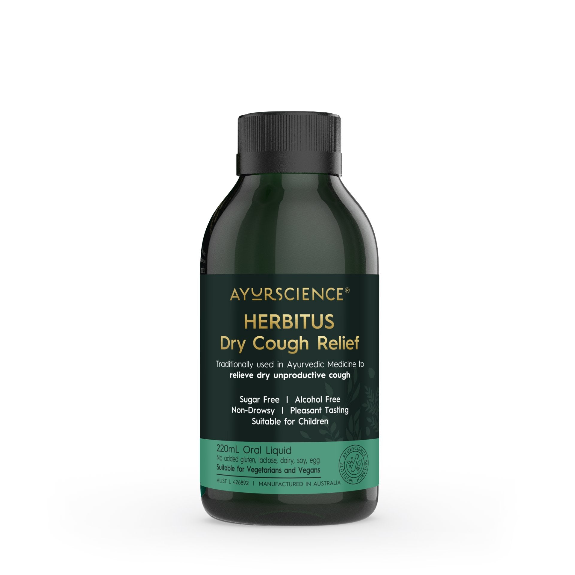 Ayurscience HERBITUS Dry Cough Syrup - Natural Herbal Remedy for Adults & Kids - Soothes Throat Irritation & Persistent Cough - Day & Night Relief - Ideal for Cold Season, Allergies, and Post-Illness Recovery