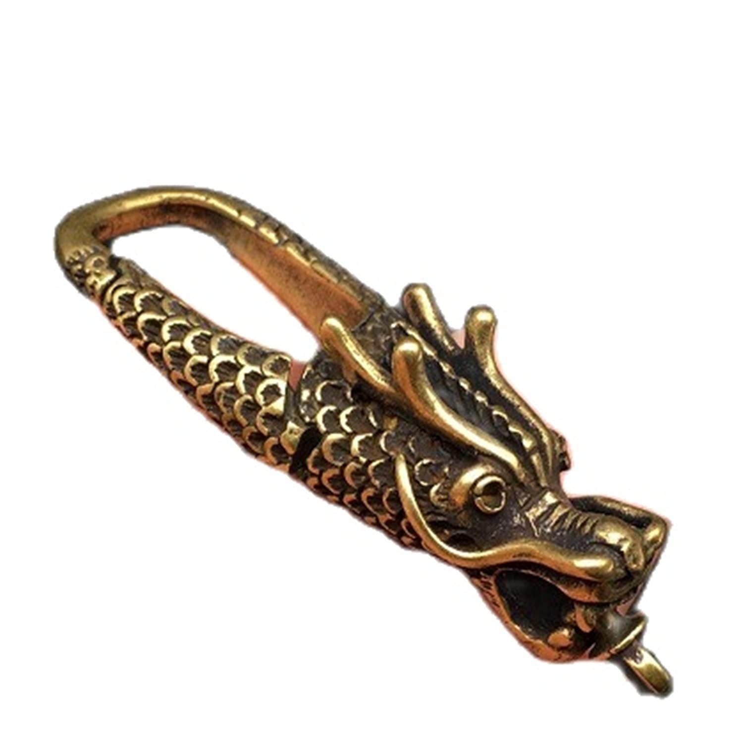 Vintage Brass Keychain Hook - Handmade Copper Keyring for Men & Women | EDC & Car Keys