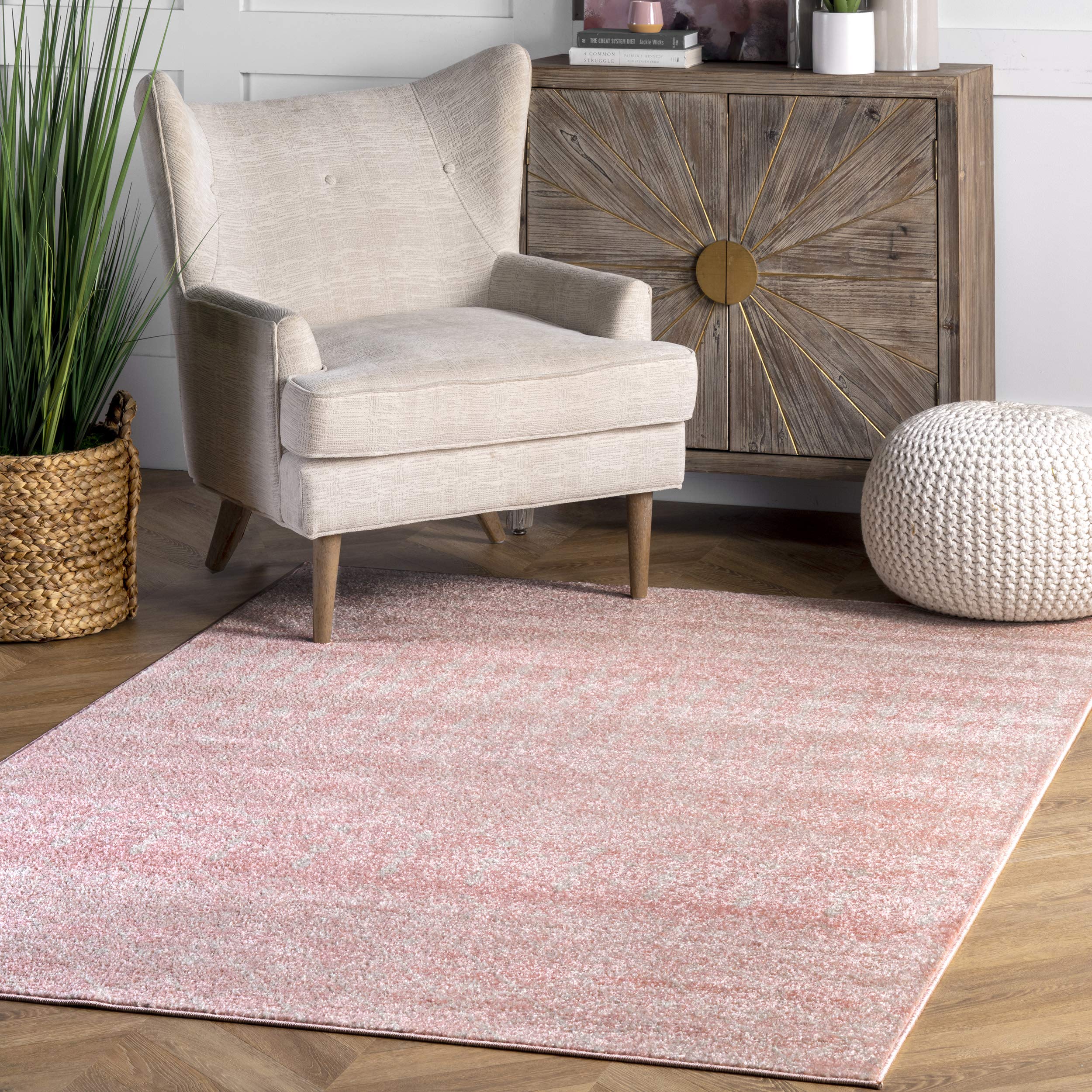 nuLOOM Moroccan Blythe Area Rug 12' x 15' Pink - Soft Boho Chic Rug for Living Room, Bedroom & Nursery Decor