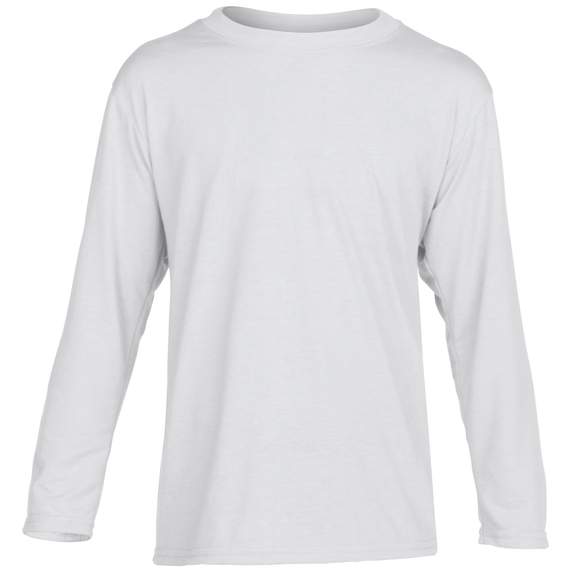 Gildan Boys Performance Long-Sleeve T-Shirt (G424B) - White - Moisture Wicking & Breathable - Athletic Shirt for Kids Sports, School, and Outdoor Activities