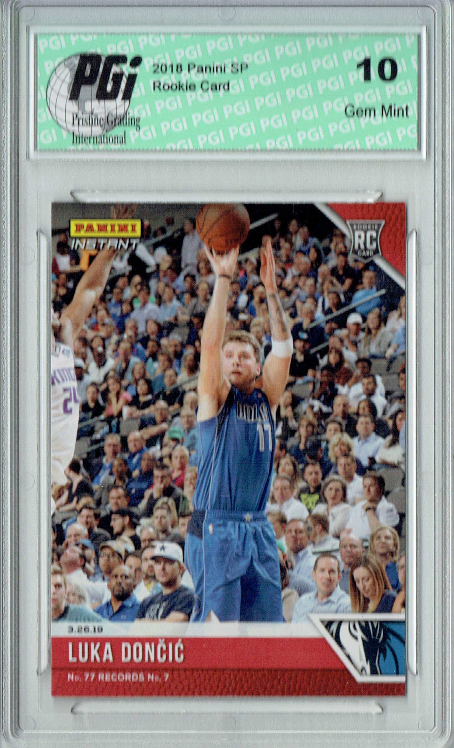 Luka Doncic 2018 Panini Instant #127 Rookie Card PGI 10 - Limited Edition of 199 - Perfect for NBA Collectors & Dallas Mavericks Fans - Great for Display, Investment & Sports Memorabilia Collections