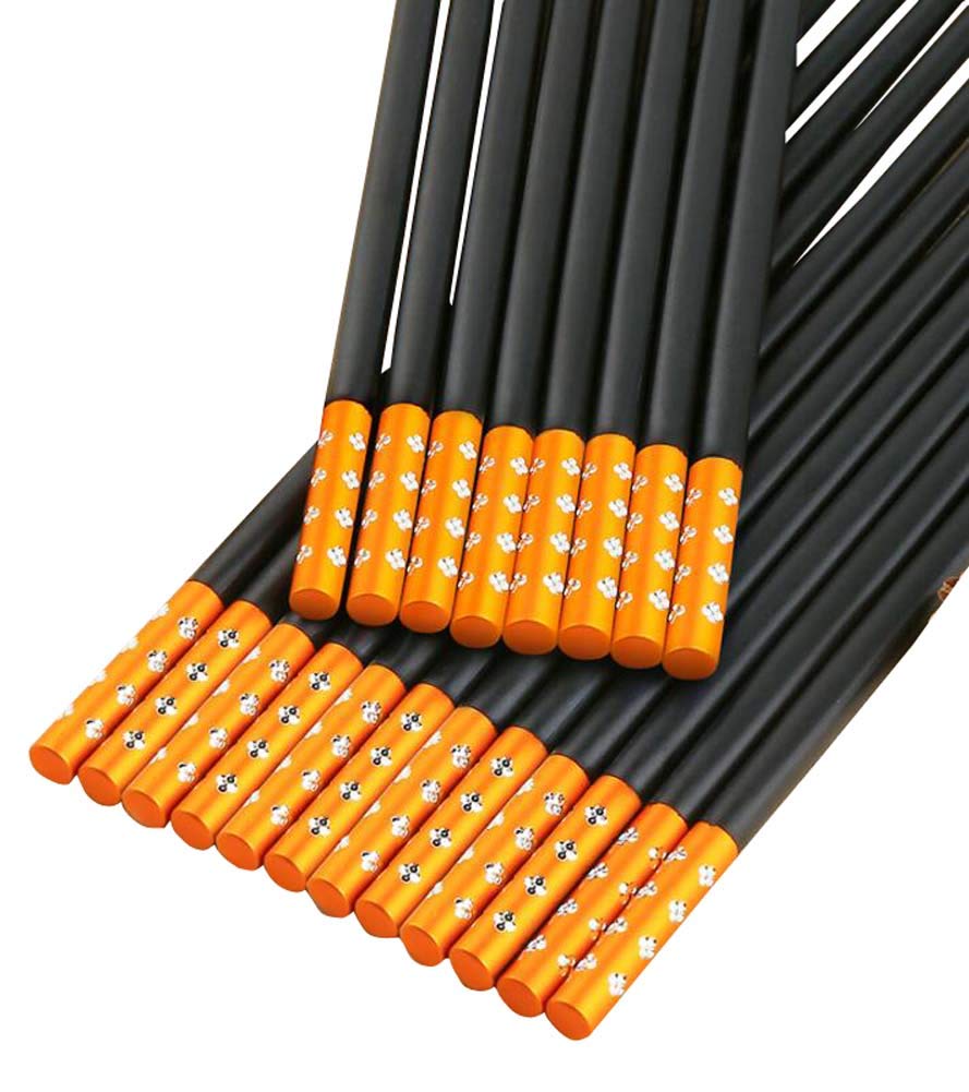 10 Pairs Reusable Alloy Chopsticks Set - Durable Household & Restaurant Dinnerware (A10) - Perfect for Asian Cuisine, Sushi, Ramen & Family Dining