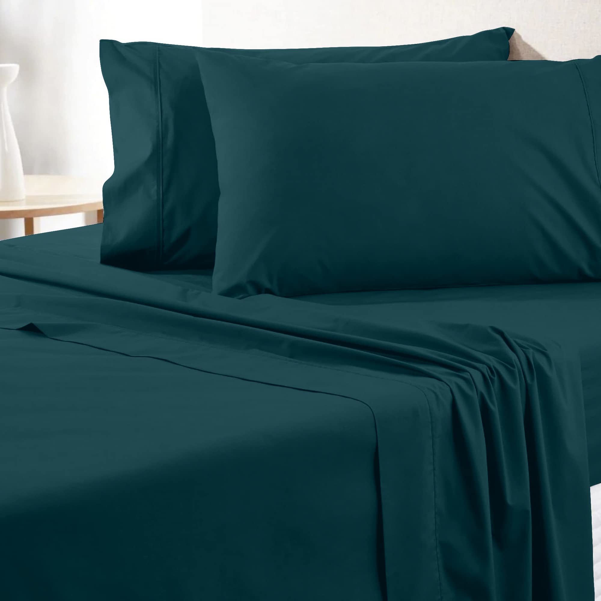 Premium 100% Cotton King Size Sheet Set - 700 Thread Count Luxury Bedding (4Pc), Deep Pocket Fitted Sheet with 15