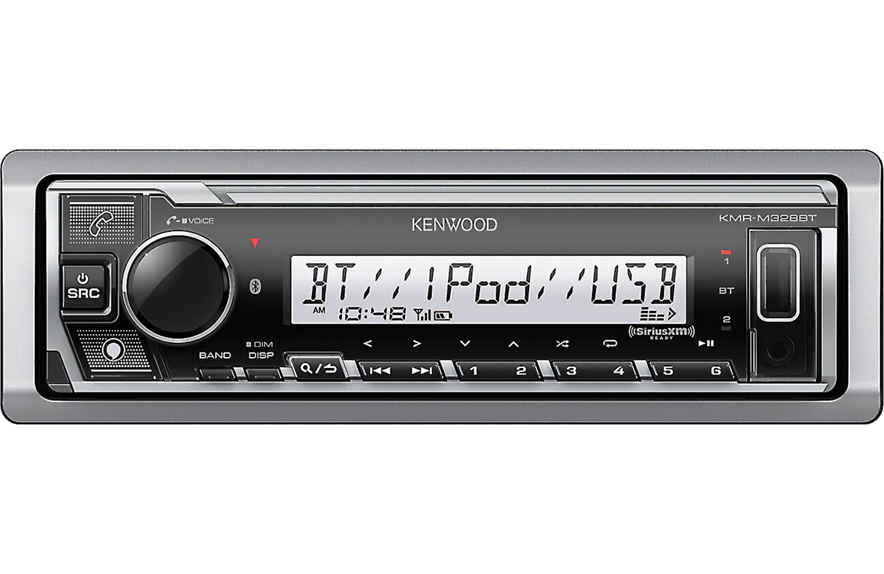 Kenwood KMR M328BT Marine & Motorsports Digital Media Receiver with Bluetooth - Perfect for Boats, ATVs & Off-Road Vehicles