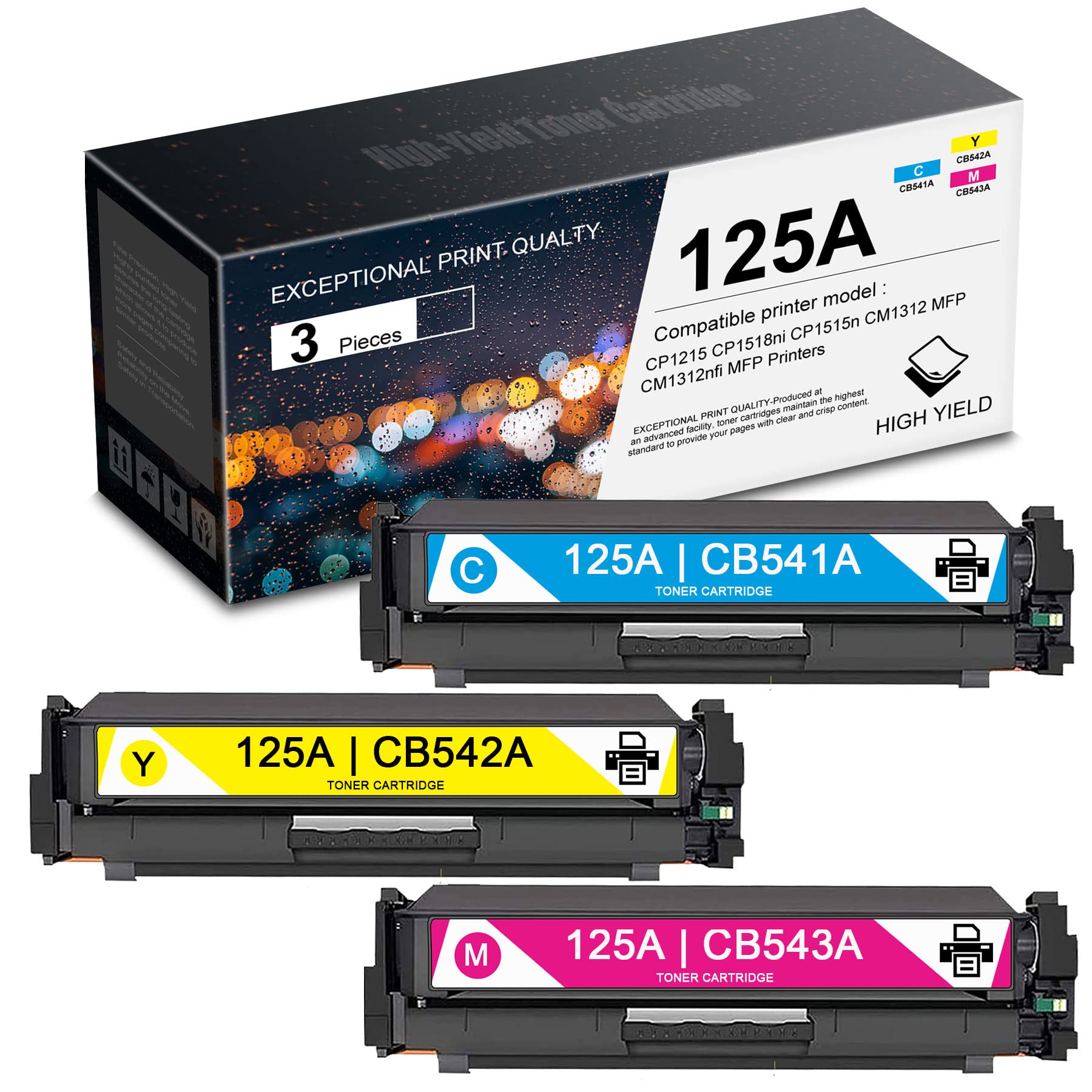 ZIRCONTONER 3-Pack Toner Cartridge for HP CP1215 CP1518ni Printers | Home & Office Use