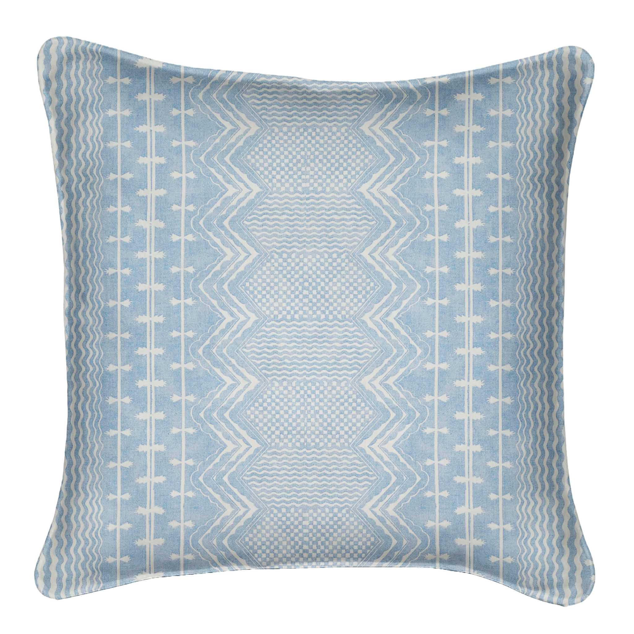 Premium Abbey Stripe Blue Pillow Cover - Soft Decorative Cushion Case for Living Room, Bedroom & Sofa - 18x18 Inches