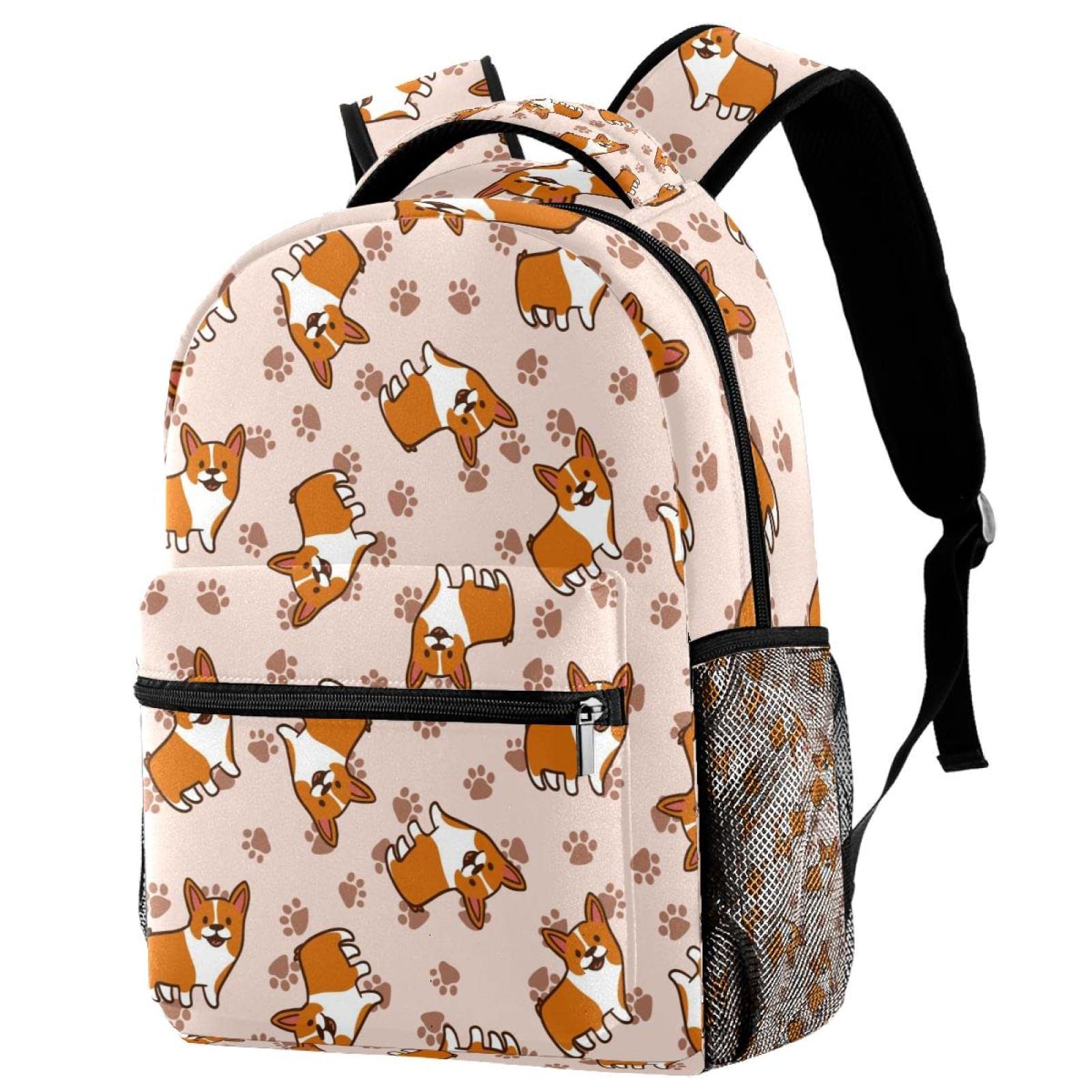 Cute Corgi Cartoon School Backpack for Teen Girls - Lightweight Laptop Backpack for Middle School, College, Travel & Daily Use