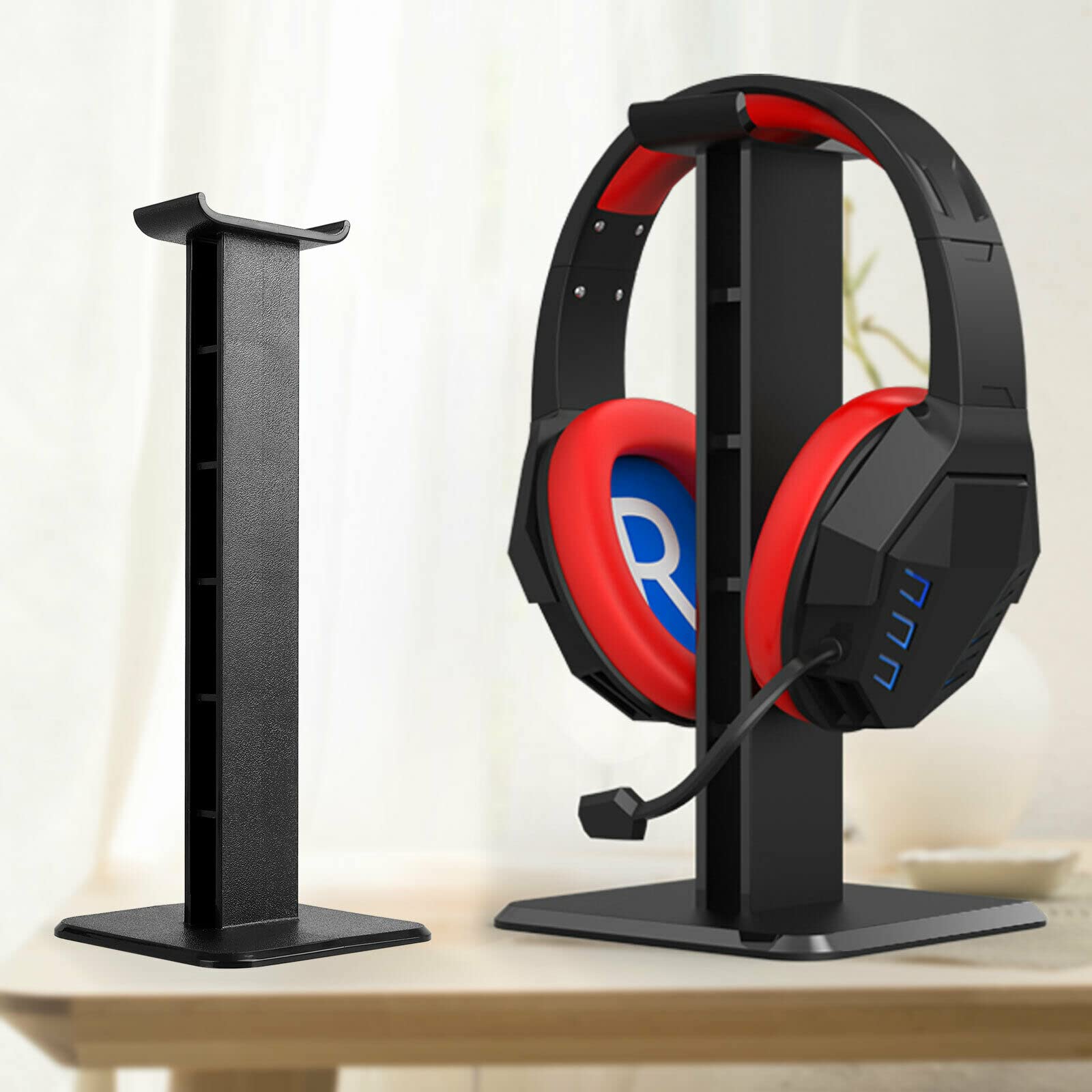 Universal ABS Earphone Headset Hanger - Durable Headphone Stand Holder for Desk Display (Black) - Perfect for Office, Home, Gaming & Studio Organization